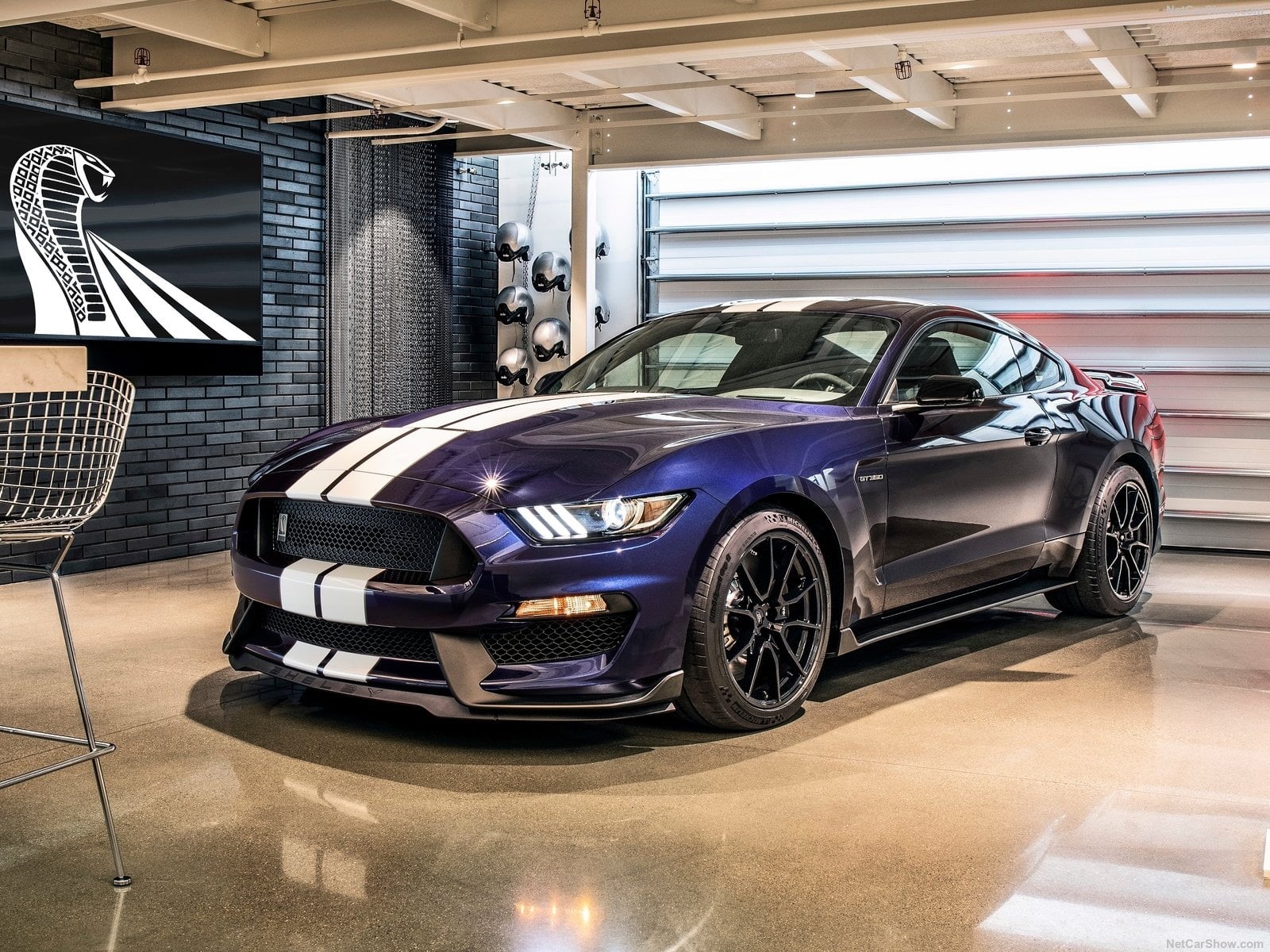 vintage car, car, no people, shiny, Ford Mustang Shelby GT350, indoors, mode of transportation, stationary, built structure, wealth, 720P, Ford-Mustang Shelby GT350, HD Wallpaper