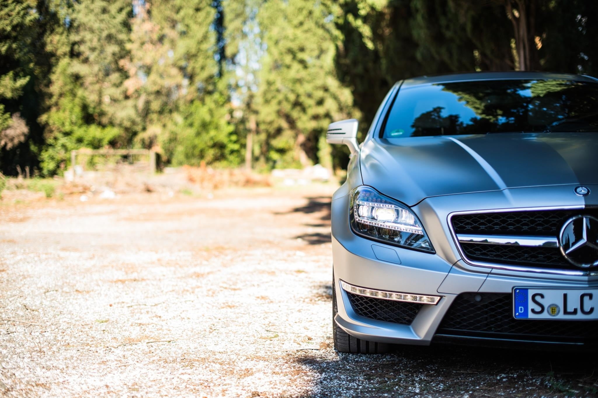 transportation, modern, sports Car, road, street, focus on foreground, no People, mercedes, close-up, mode of transportation, engine, mode of Transport, HD Wallpaper