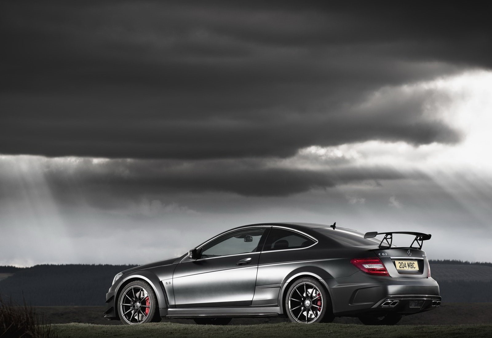 coupe, outdoors, no people, travel, land vehicle, amg, sky, mode of transportation, ominous, nature, environment, storm, series, transportation, 720P, HD Wallpaper