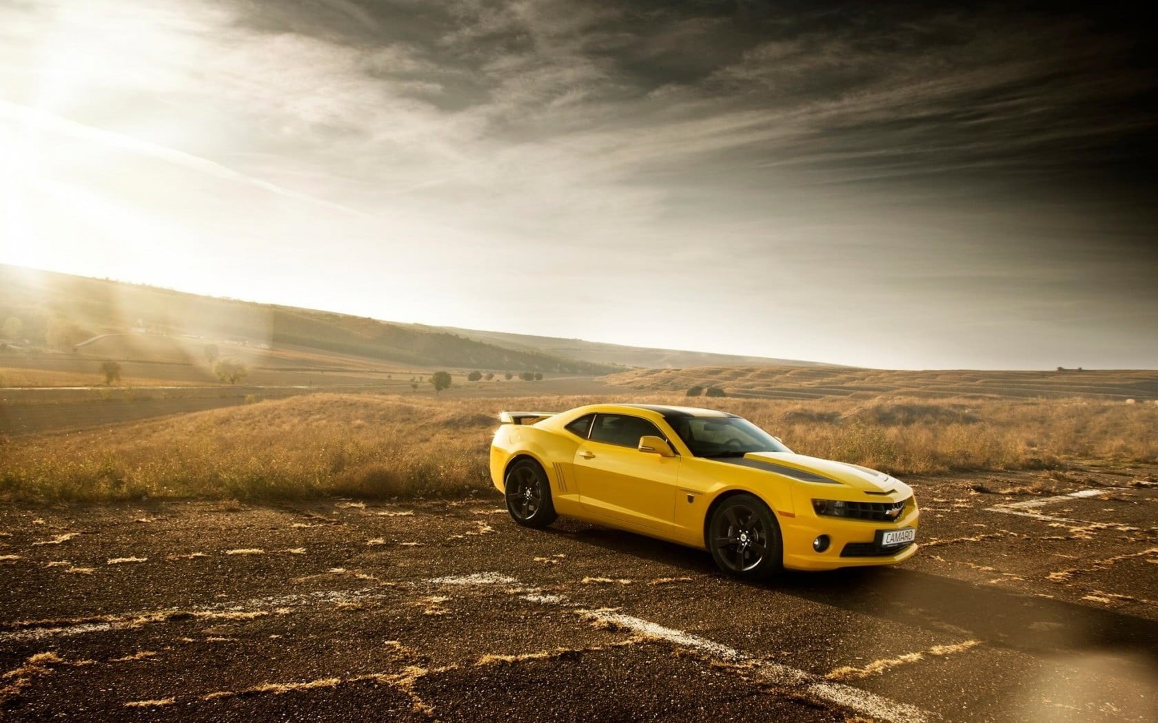 mode of transportation, day, land vehicle, car, Chevrolet Camaro, taxi, cloud - sky, transportation, motion, 720P, coupe, sky, sunlight, landscape, scenics - nature, HD Wallpaper