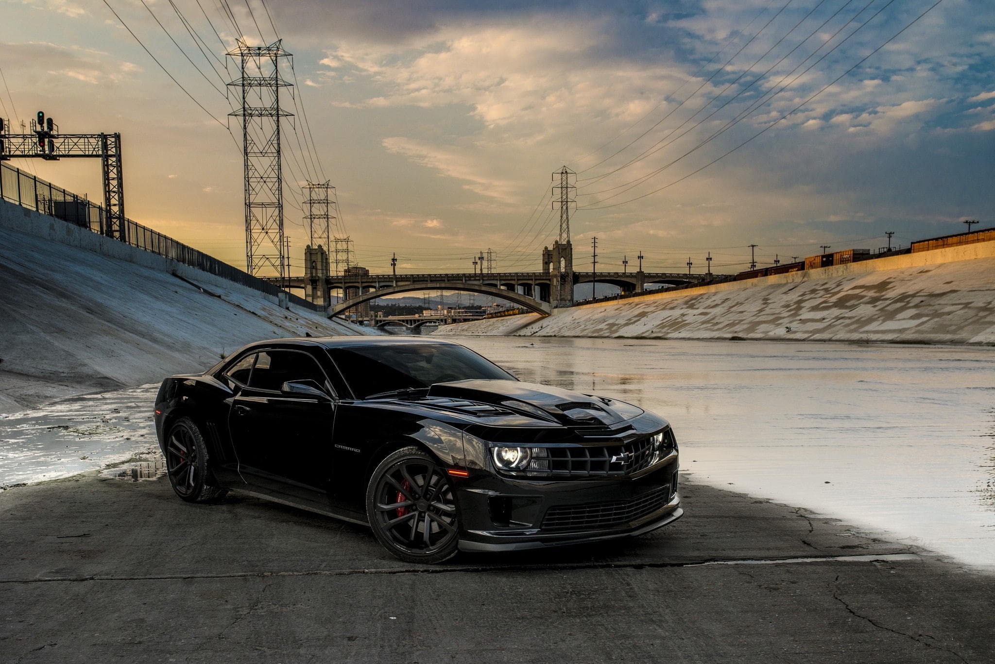 1080P, ss, best, bridge, camaro, Chevrolet, Camaro ss, black, HD Wallpaper