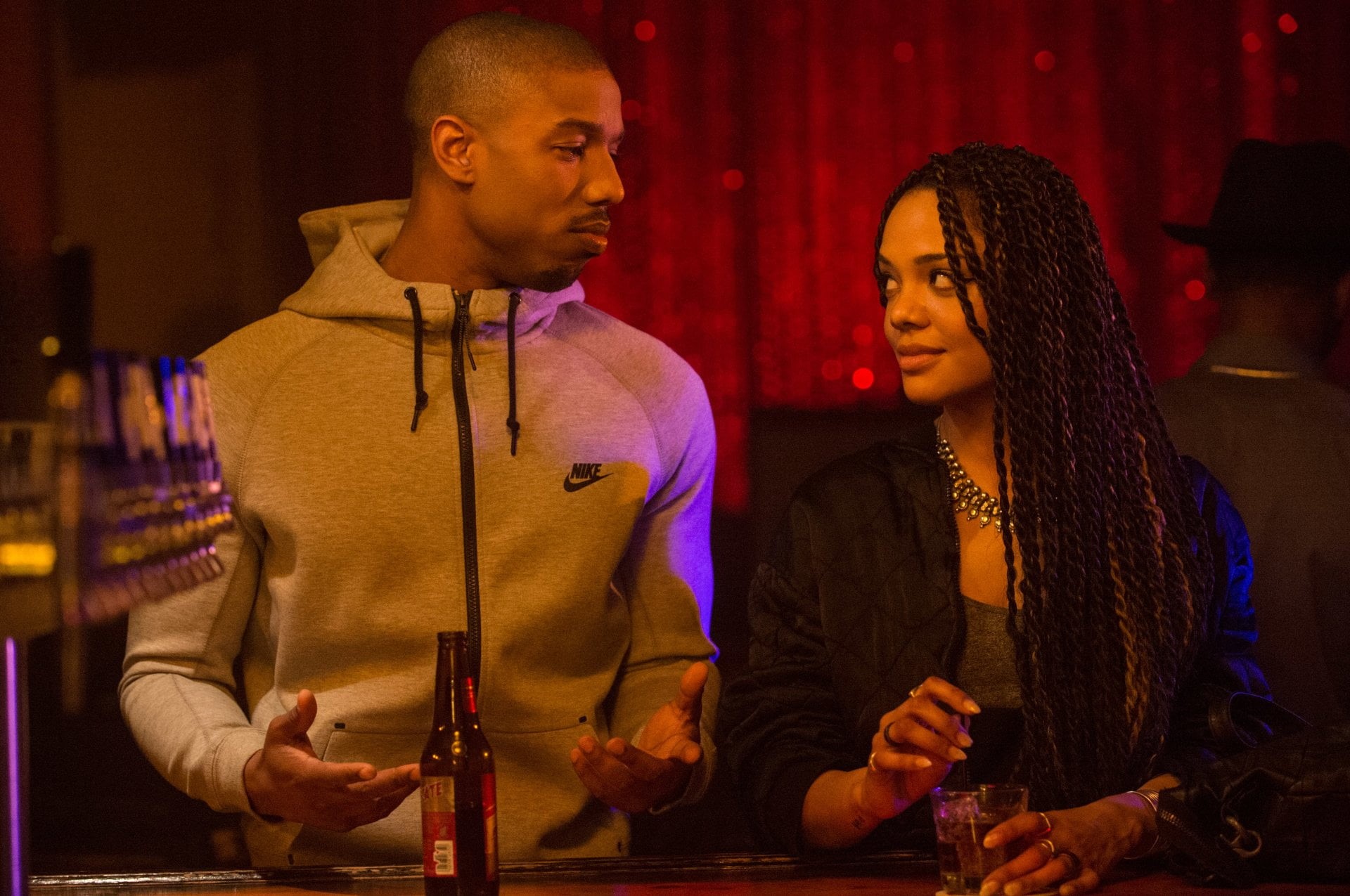young adult, smiling, Adonis Johnson, indoors, adult, arts culture and entertainment, musician, Bianca (Creed), men, leisure activity, Tessa Thompson, Michael B. Jordan, HD Wallpaper