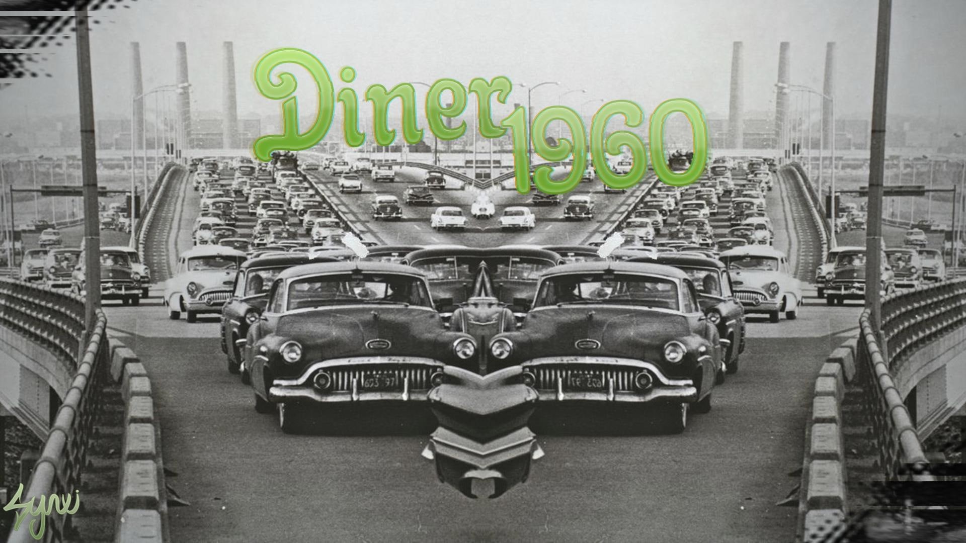 car, 1080P, diner 1960, old cars, old, diner, highway, cars, HD Wallpaper