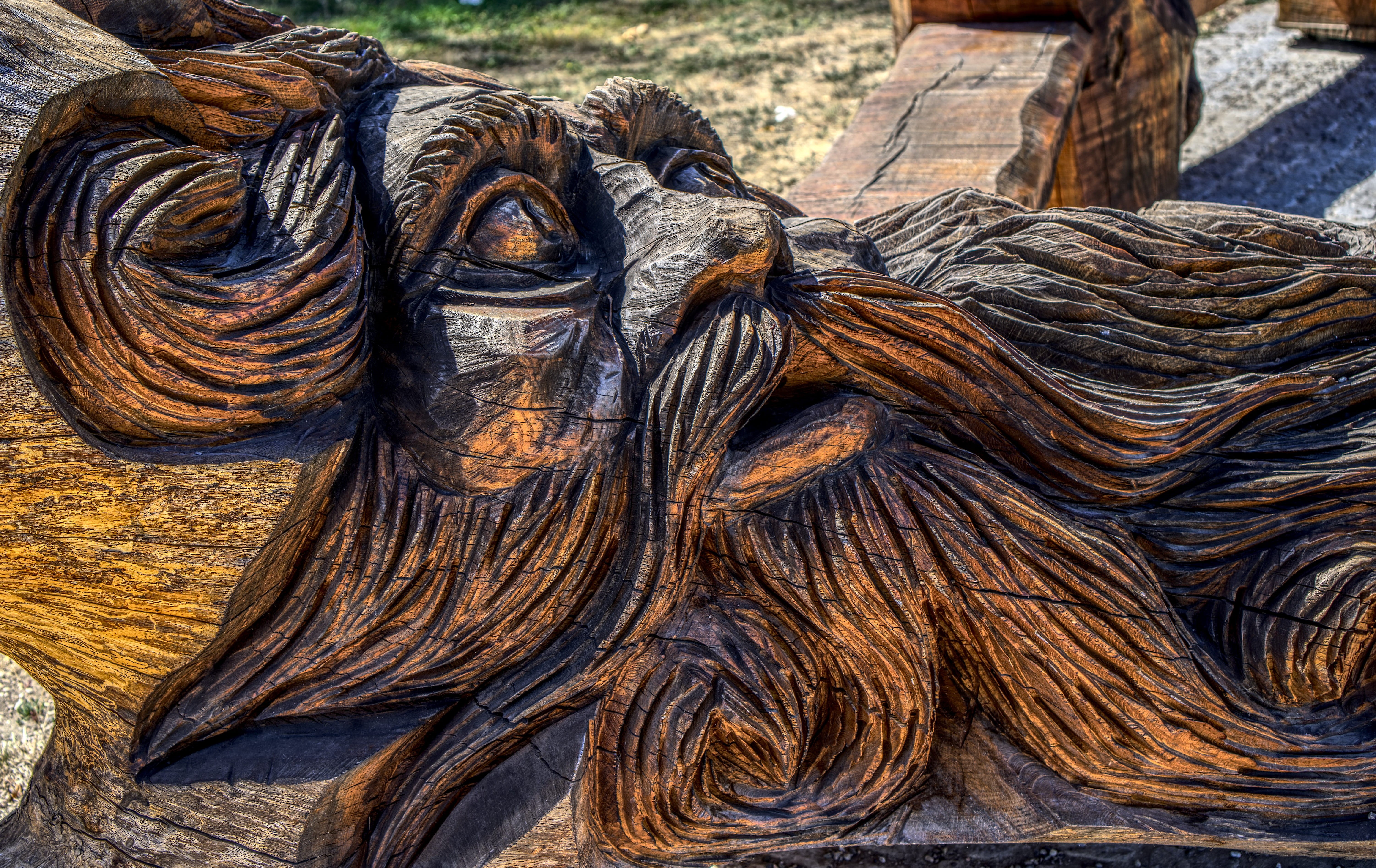 brown, craft, representation, high dynamic range, model, close-up, outdoors, animals in the wild, art, wood - material, statue, sea god, decoration, mammal, HD Wallpaper