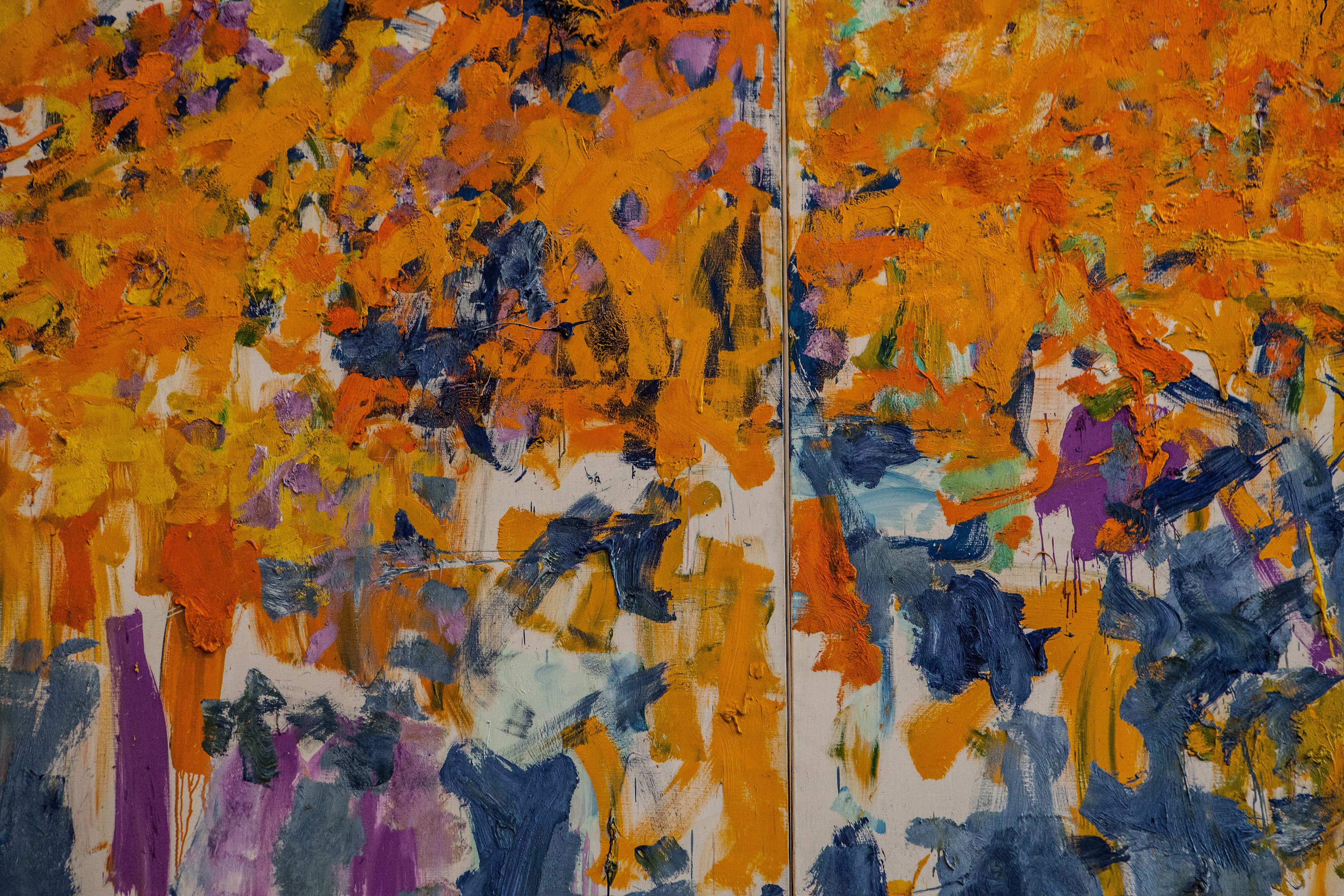 New York, day, backgrounds, outdoors, no people, peeling off, autumn, abstract, orange color, lichen, art gallery, art, new, detail, full frame, close, HD Wallpaper