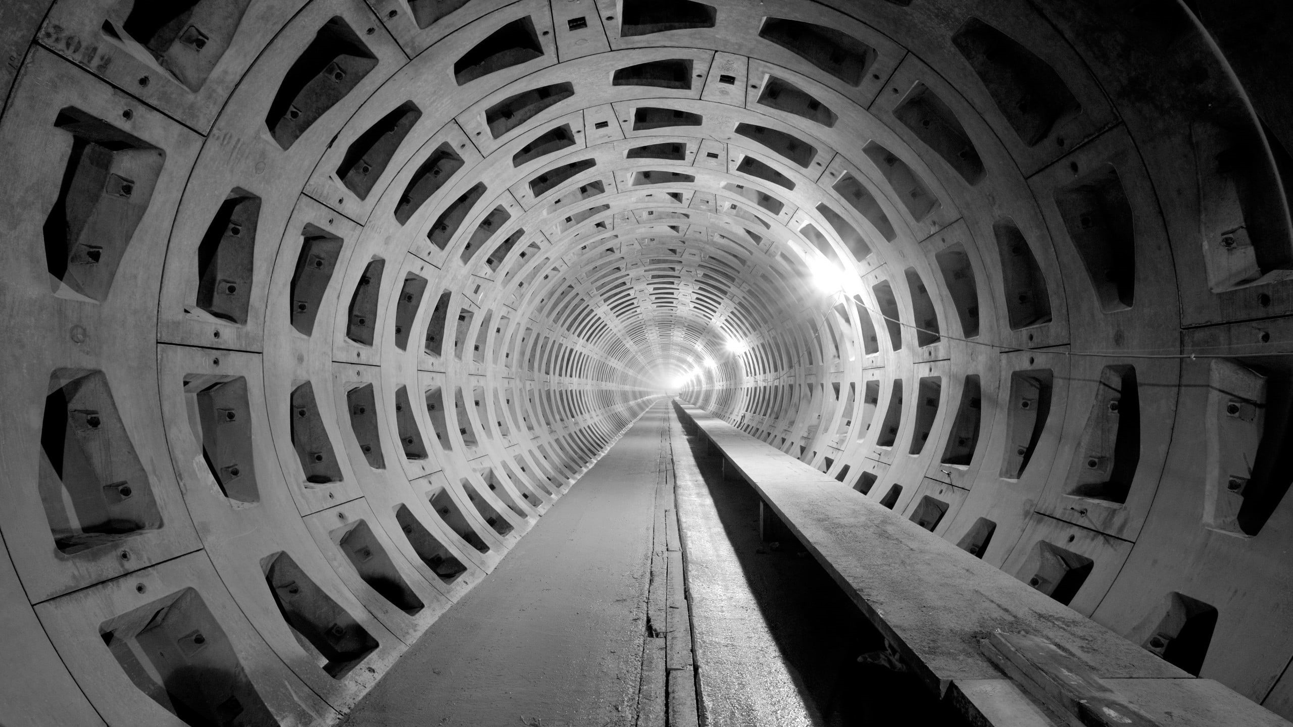 transportation, gray, day, built structure, indoors, multi, shape, vanishing point, concrete, directly below, architecture, tunnel, direction, car, no people, HD Wallpaper