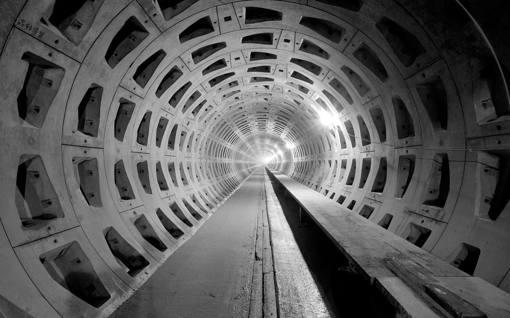 spoke, art and craft, shape, diminishing perspective, light at the end of the tunnel, lights, underground, design, vanishing point, architecture, transportation, HD Wallpaper