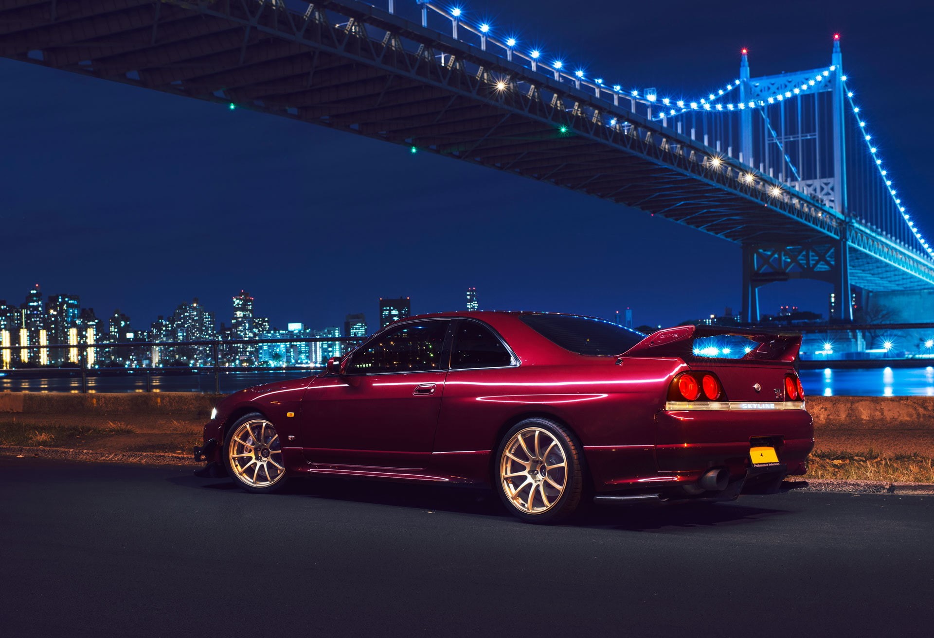 1080P, Bridge, Car, NYC, Rear, Sport, Chery, Skyline, Nigth, New York, Nissan, R33, HD Wallpaper