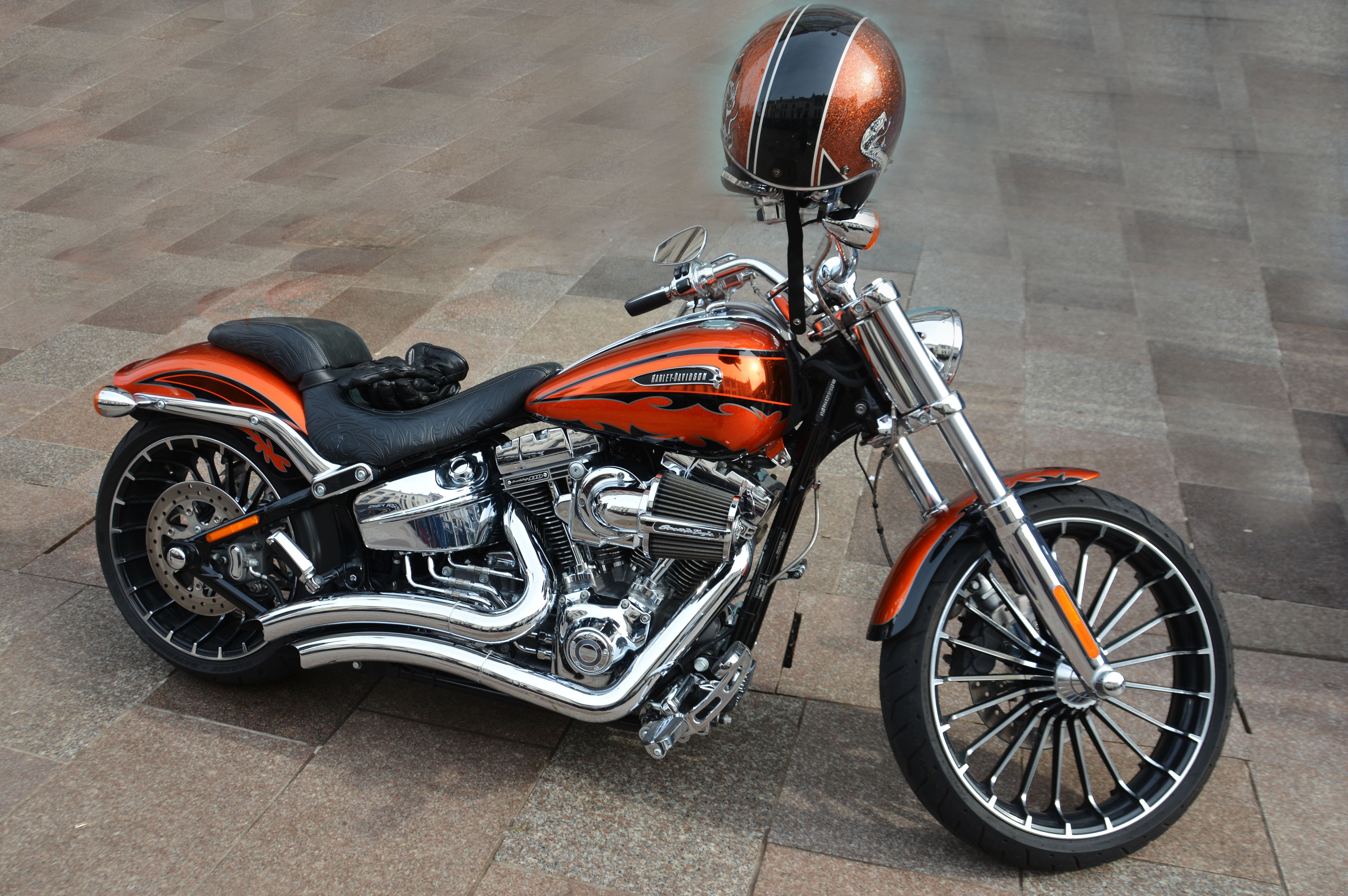 helmet, motorcycle, cycle, machine, road, gray, city, mode of Transport, iron, speed, customized, motor scooter, footpath, scooter, powerful, high angle view, HD Wallpaper