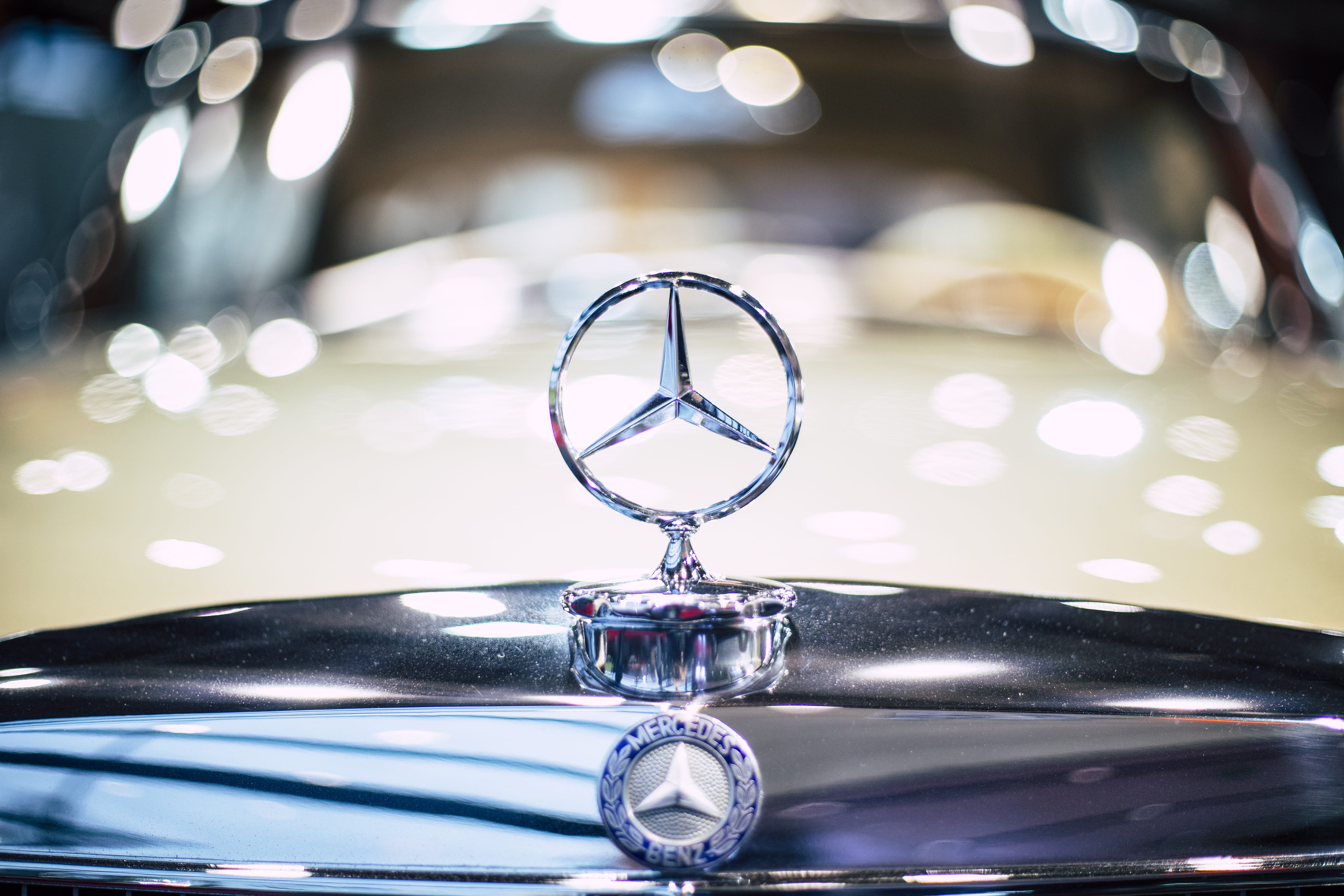 rareness, retro, close-up, no people, reflection, glass - material, mercedes, metal, water, transparent, headlight, shiny, one of a kind, oldtimer, benz, HD Wallpaper