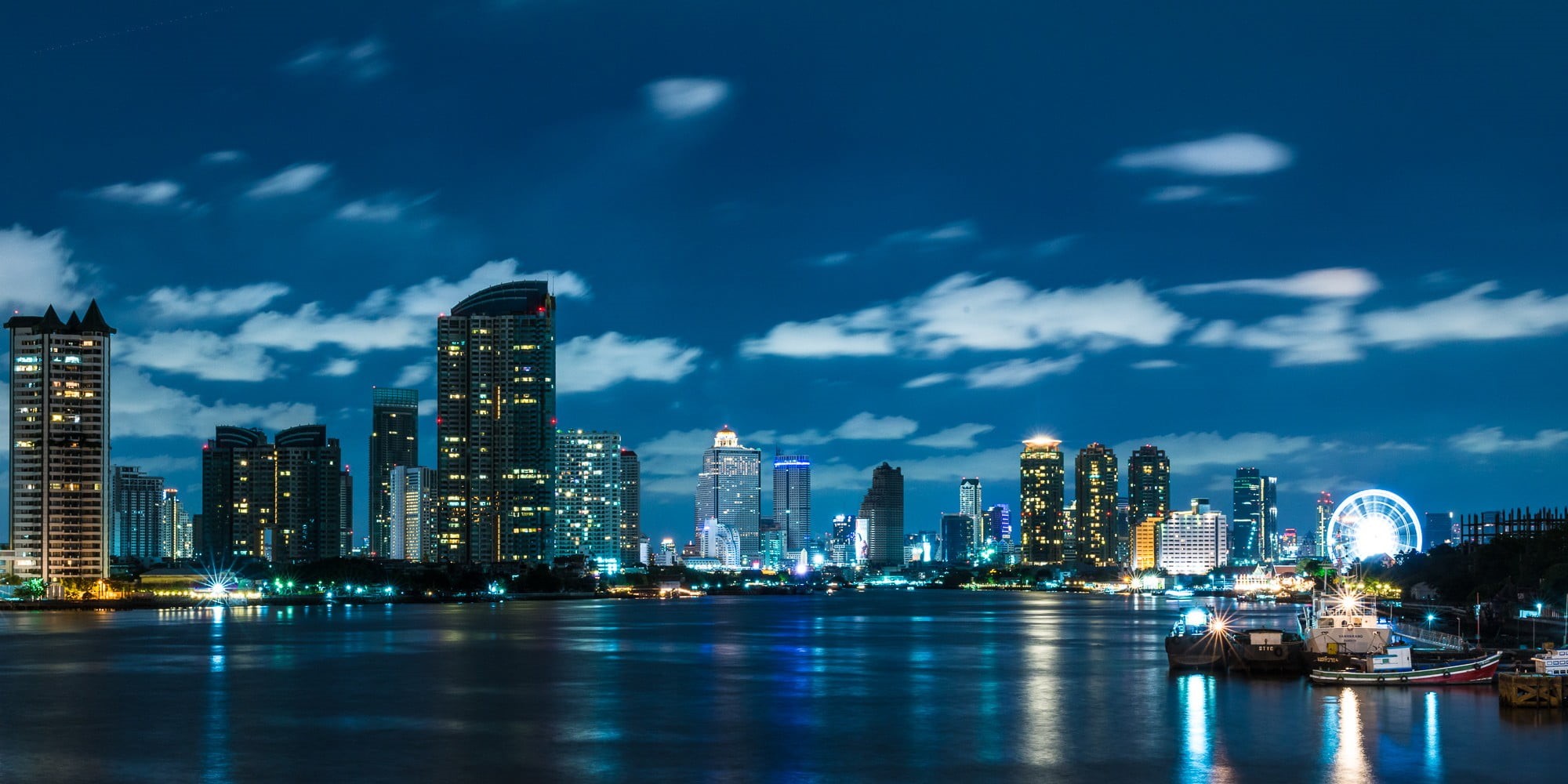 office building exterior, Bangkok, modern, water, building, 1080P, city, illuminated, built structure, urban skyline, travel destinations, financial district, HD Wallpaper