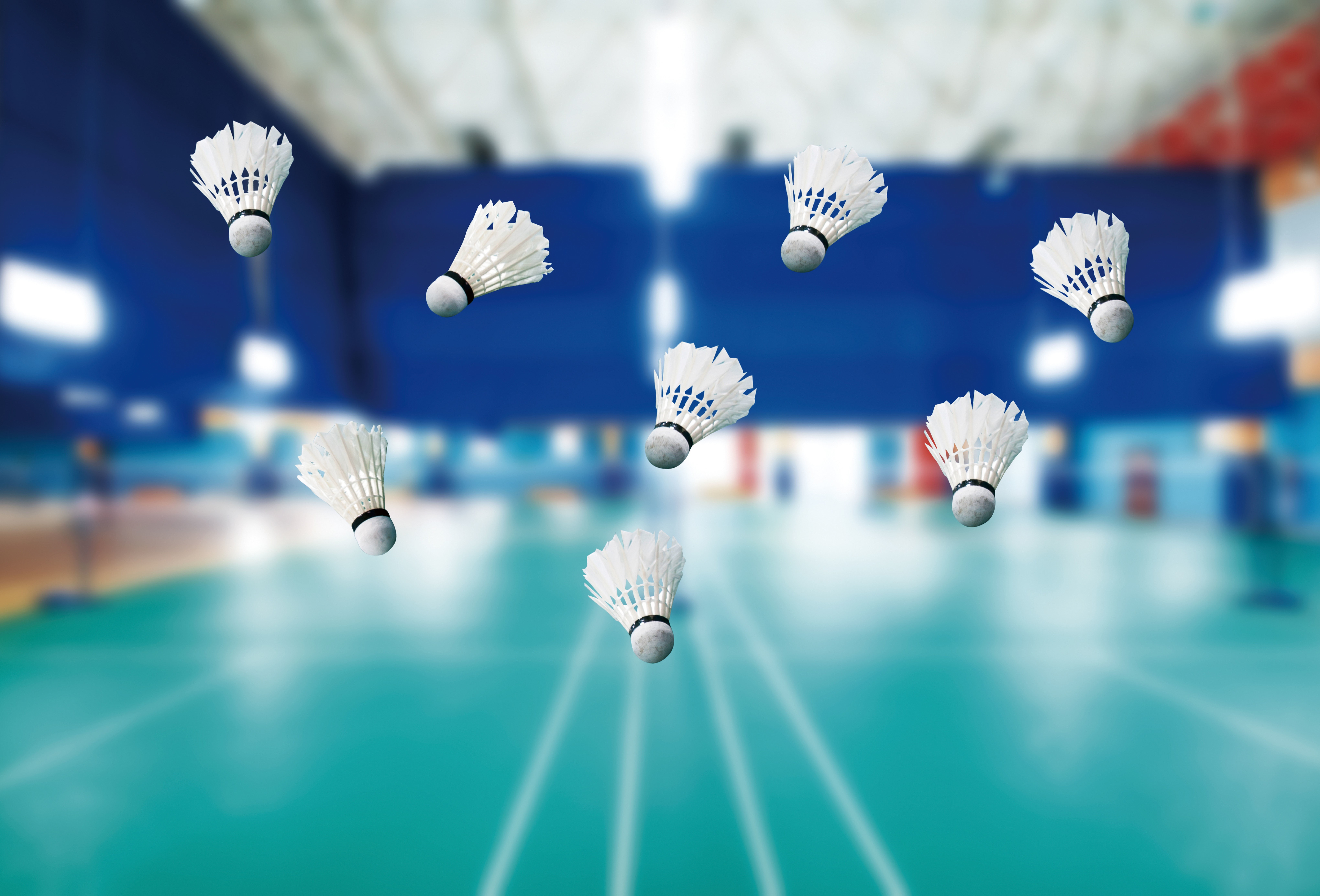 background, blue, badminton, birdies, indoors, day, court, the moment, still life, metal, table, blur, business, no people, large group of objects, white, HD Wallpaper