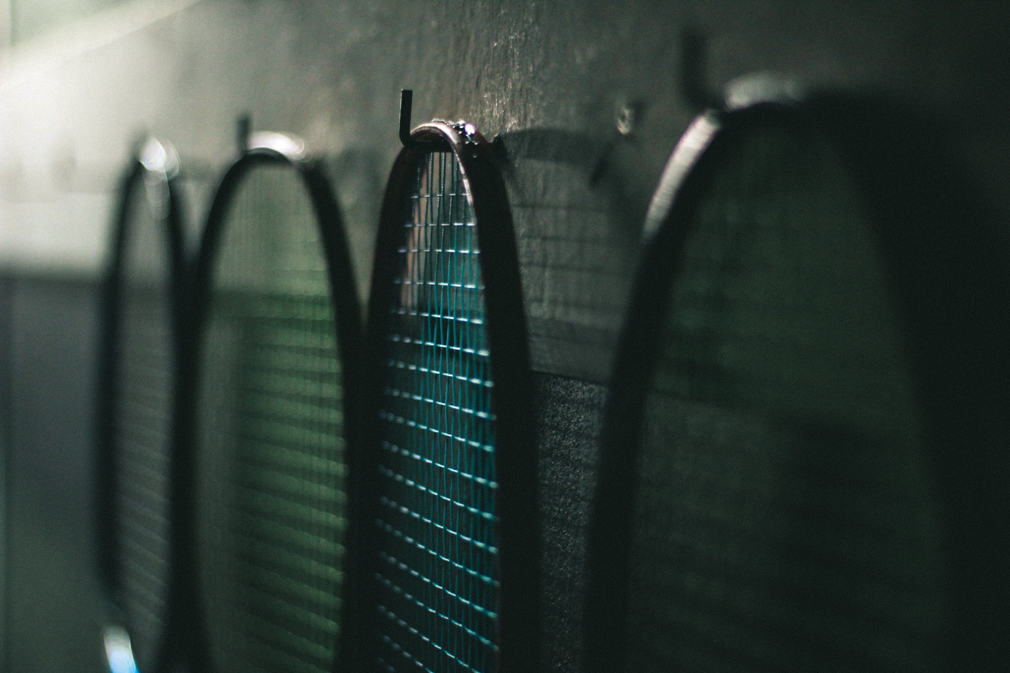 textile, still life, game, architecture, coathanger, care, wall - building feature, selective focus, fun, green color, racket, background, exercise, play, HD Wallpaper
