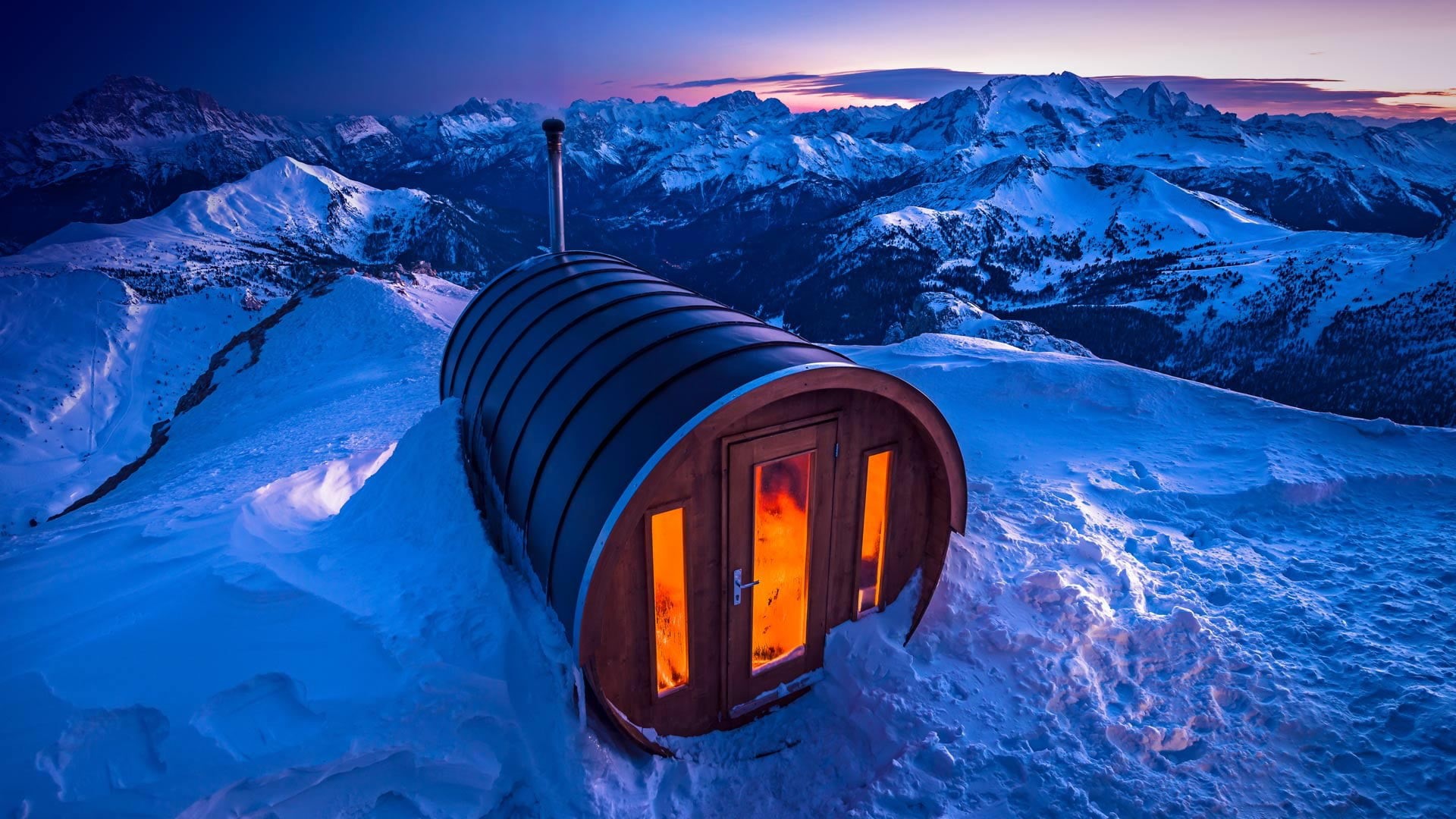 no people, house, Italy, illuminated, tunnel, mount Lagazuoi, outdoors, snow, architecture, snowcapped mountain, non-urban scene, 1080P, black, frozen, HD Wallpaper