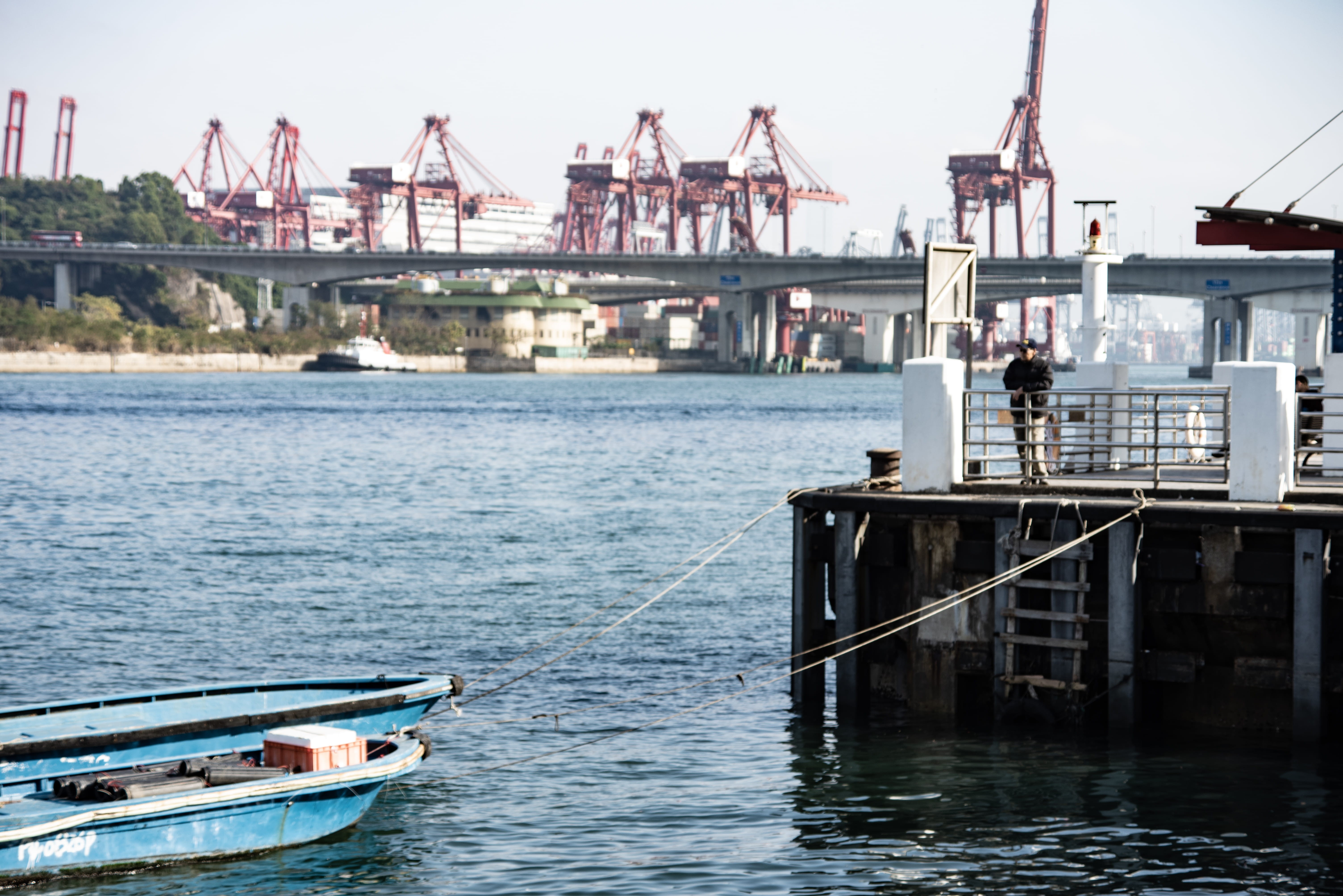 watercraft, building, day, town, human, harbor, machinery, architecture, crane - construction machinery, metropolis, city, water, freight transportation, HD Wallpaper