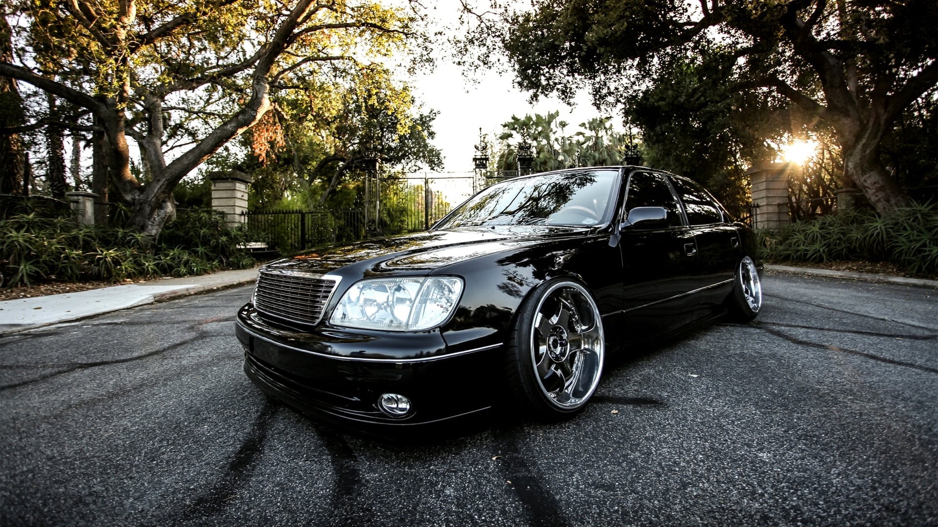 exhibition, black Color, sedan, Car, outdoors, nature, front View, Lexus, vintage car, silver colored, Vol, modern, wheel, new, Automobiles, ЛС400, Tuning, HD Wallpaper