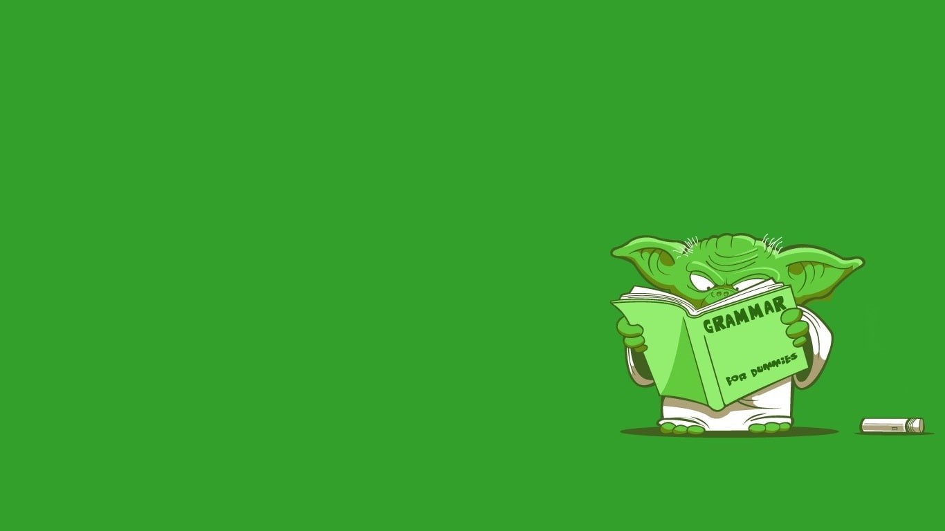 fun, x, grammar, art, funny, 720P, entertainment, hd, yoda, HD Wallpaper