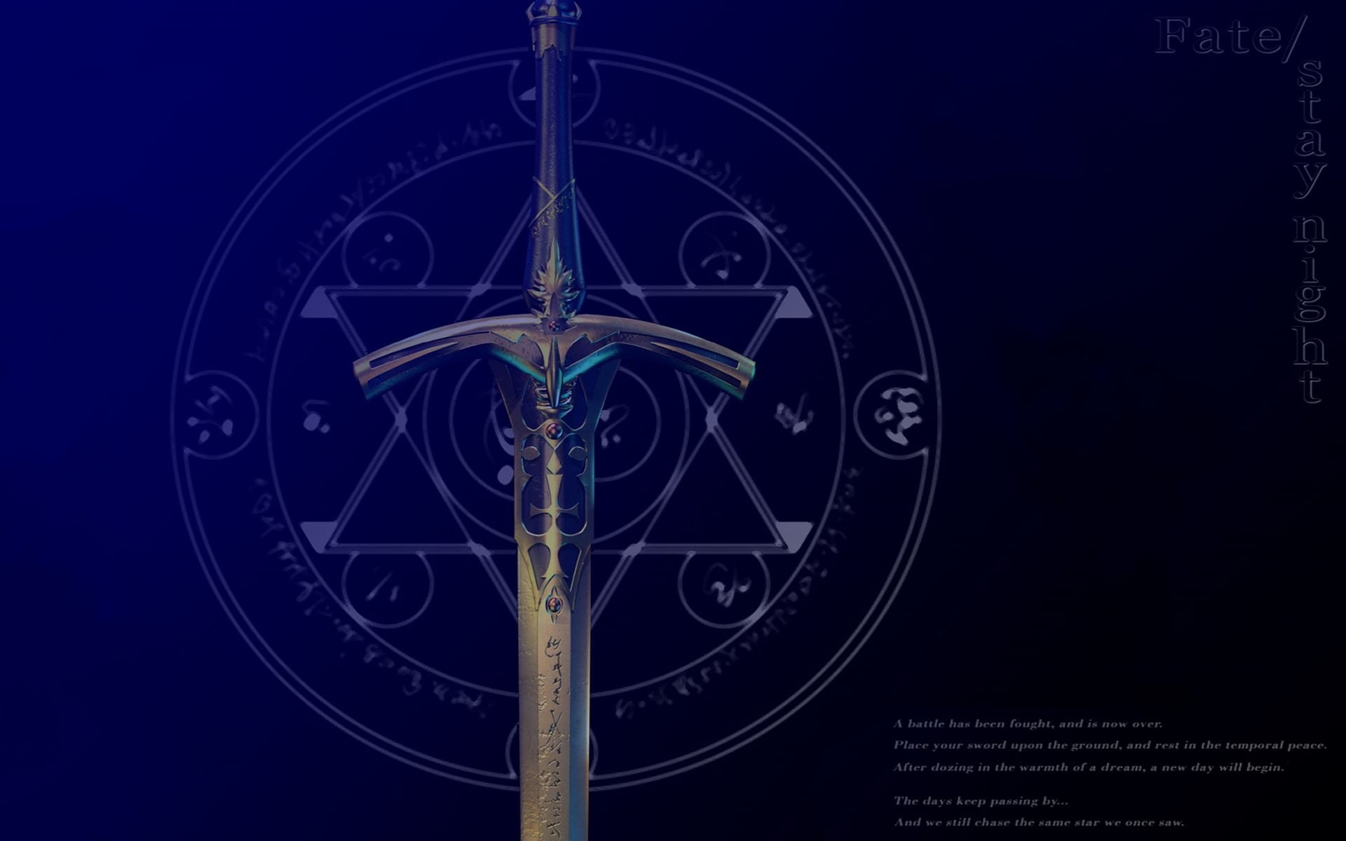 Fate/stay Night, anime, x, 1080P, stay, hd, excalibur, night, fate, art, fatestay, series, swords, HD Wallpaper