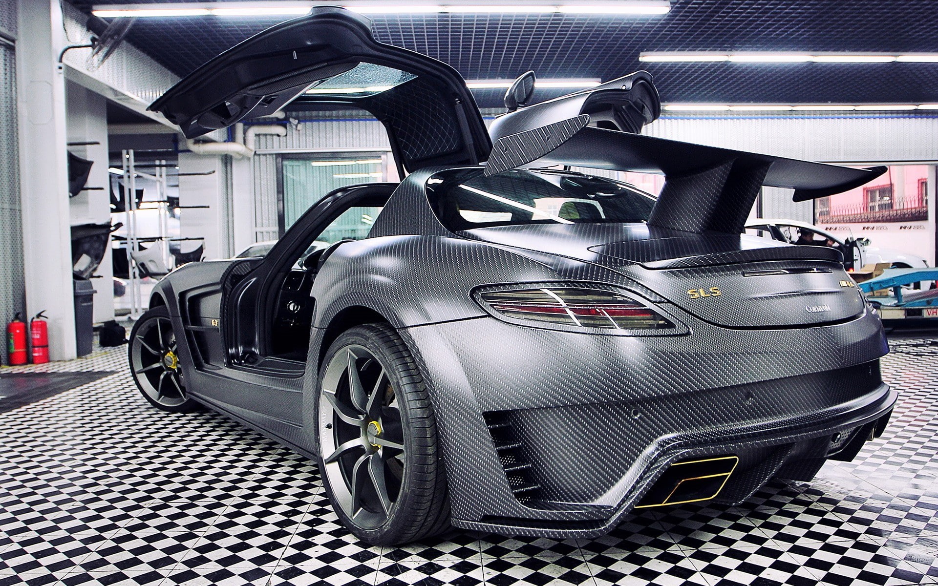 C63 AMG, Mercedes-Benz SLS AMG, car, Mansory, 1080P, HD Wallpaper