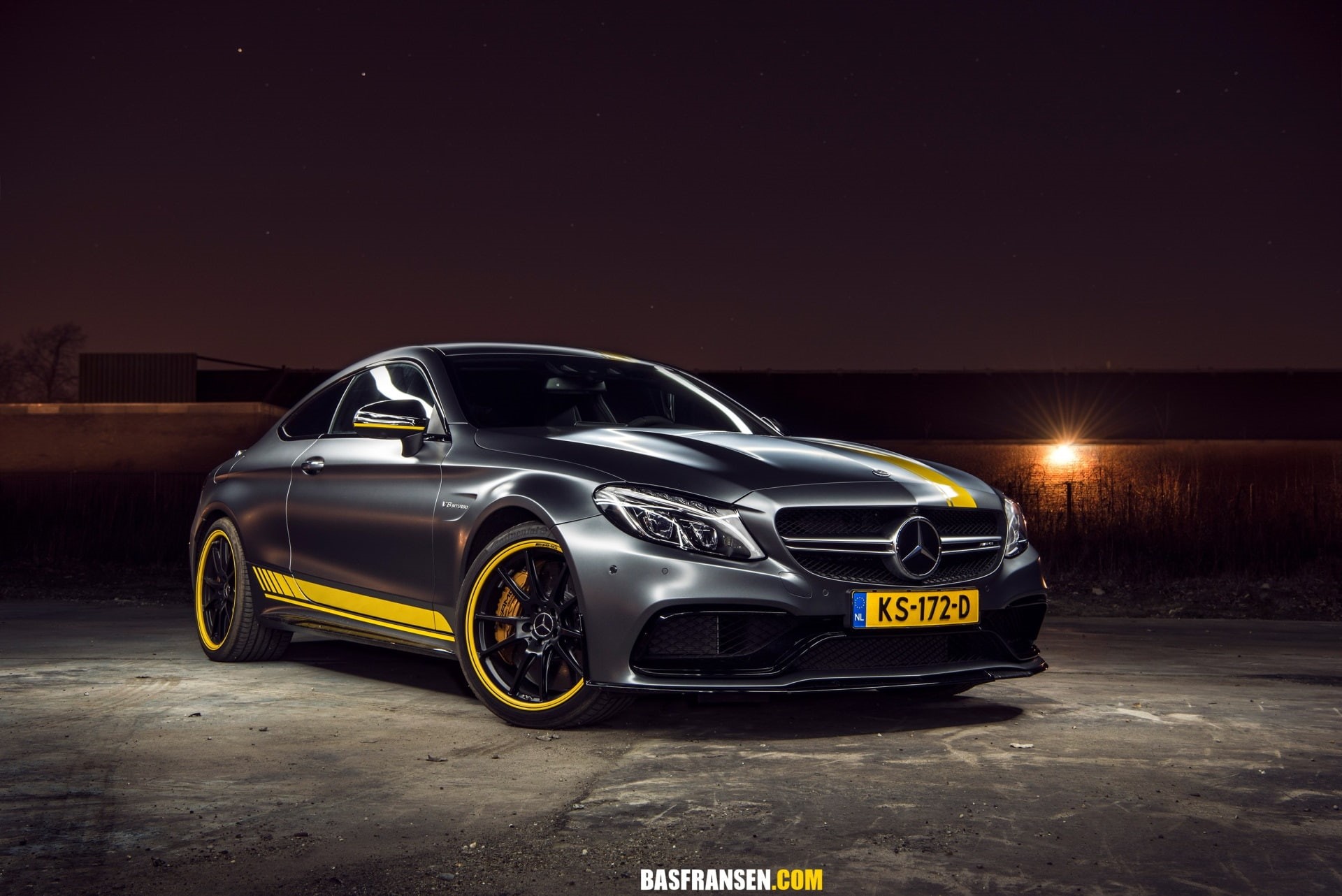 wealth, sky, speed, motor vehicle, people, 1080P, wheel, road, yellow, land vehicle, transportation, silver colored, sports car, headlight, driving, night, HD Wallpaper