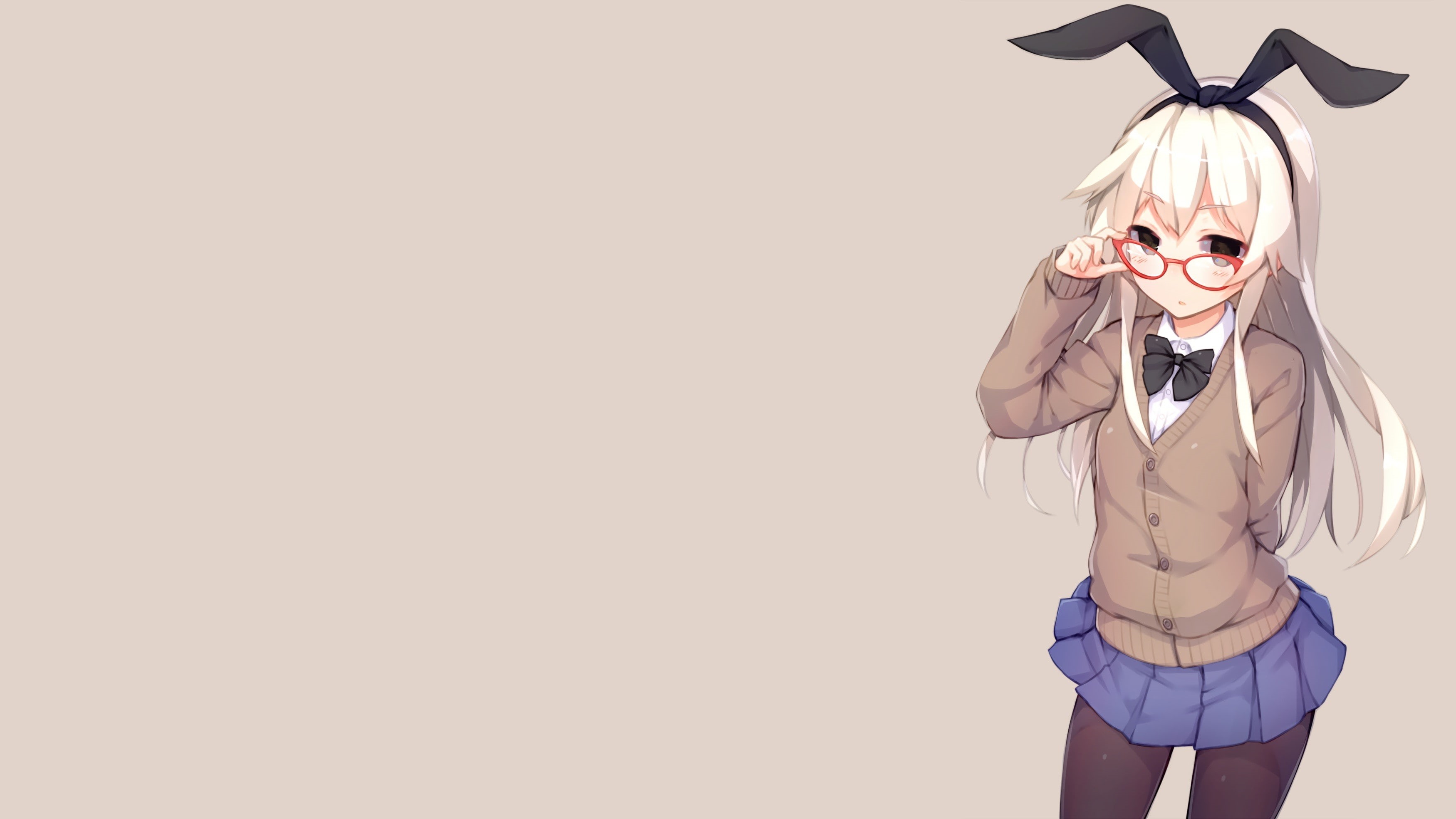 Kantai Collection, Shimakaze (Kancolle), women, three quarter length, long hair, fun, bunny ears, one person, representation, child, copy space, studio shot, HD Wallpaper