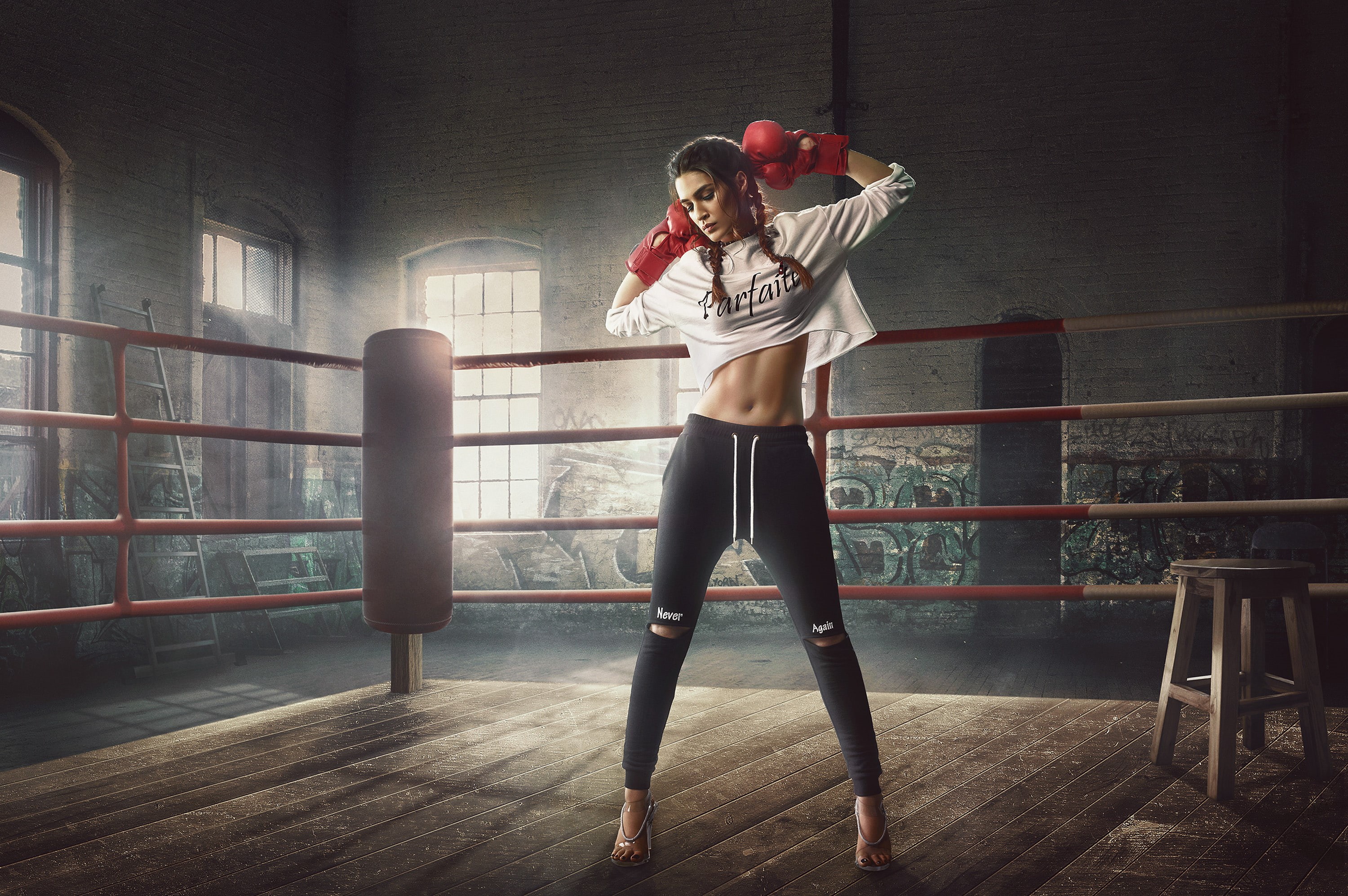 Model, Kriti Sanon, Boxing, 2K, Boxer, HD Wallpaper