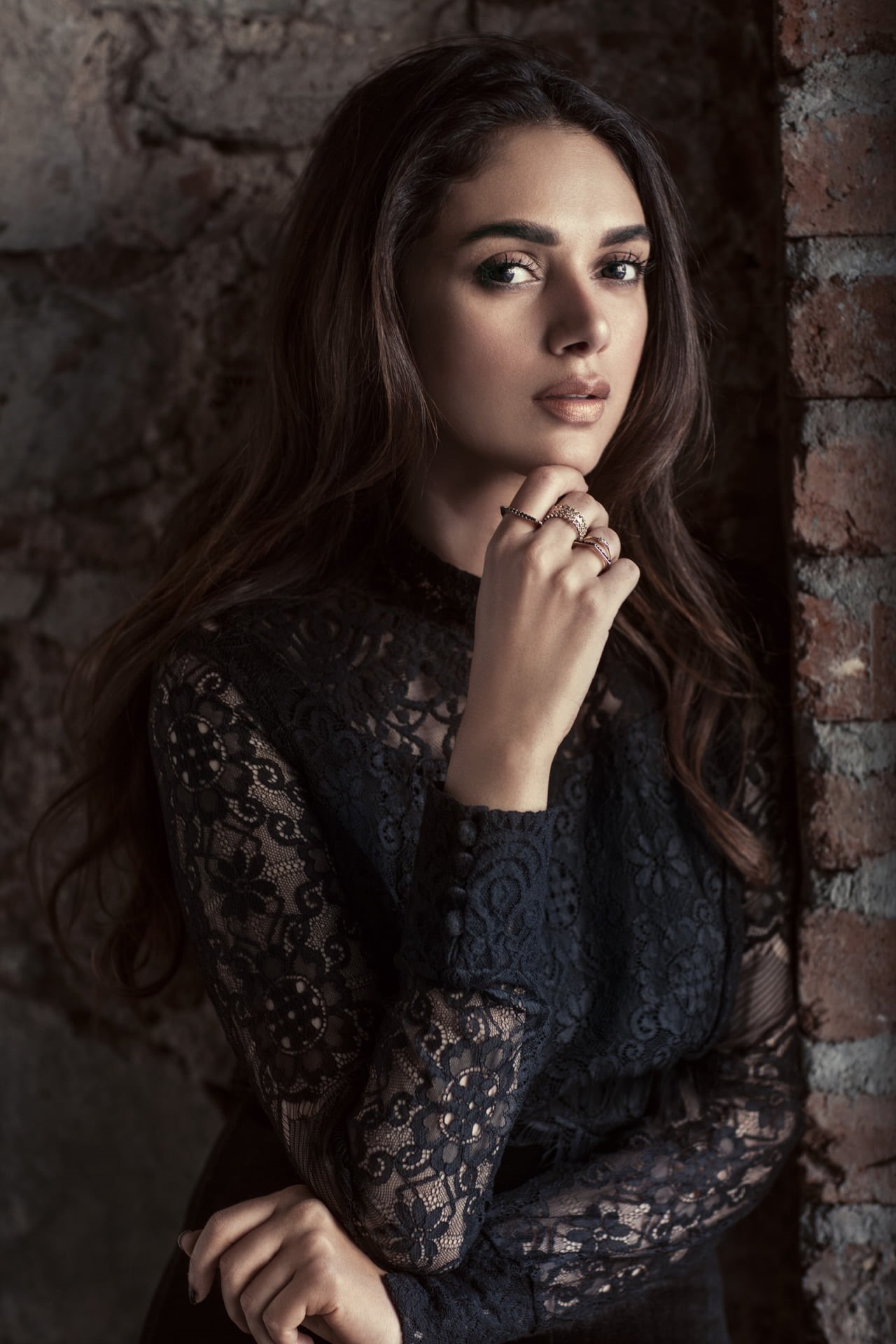 Bollywood actresses, actress, Indian, brunette, women, long hair, Aditi Rao Hydari, dark hair, women indoors, 1080P, Phone HD Wallpaper