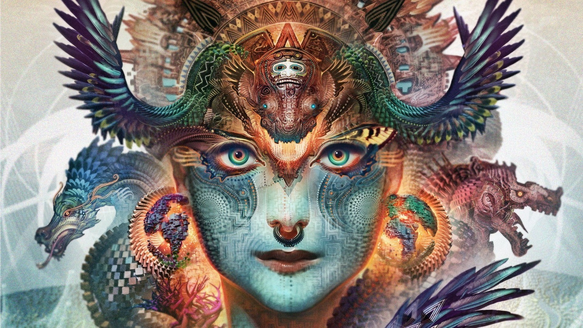 painted Image, arts And Entertainment, 1080P, no people, elegance, pattern, art and craft, gold Colored, religion, statue, 1920x1080, creativity, painting, HD Wallpaper