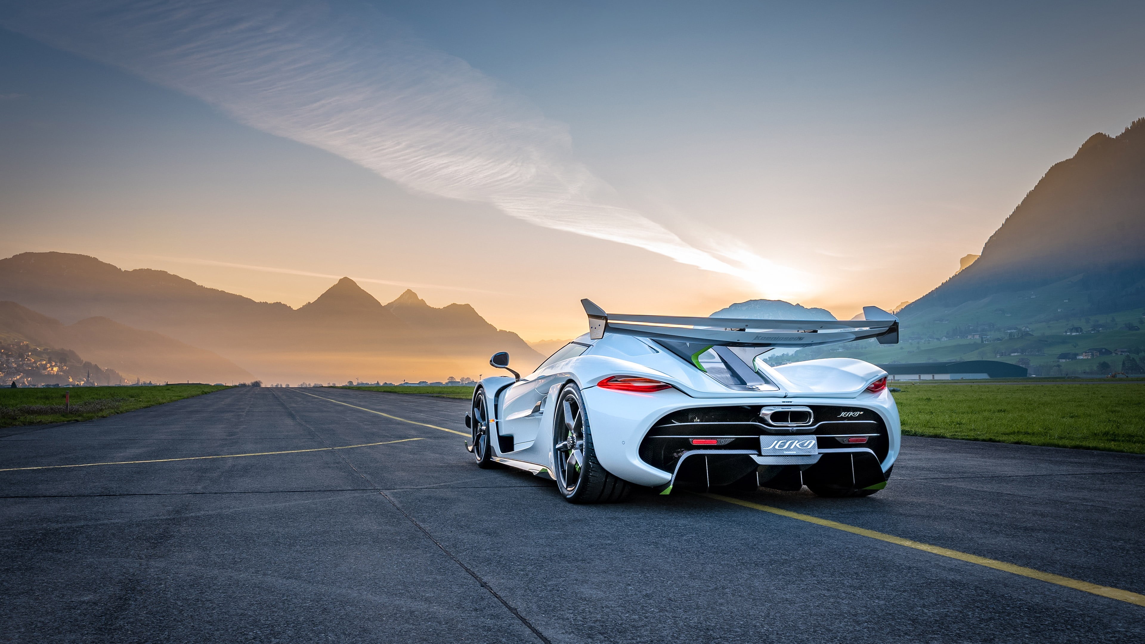 road, Koenigsegg Jesko, car, vehicle, 4K, supercars, HD Wallpaper