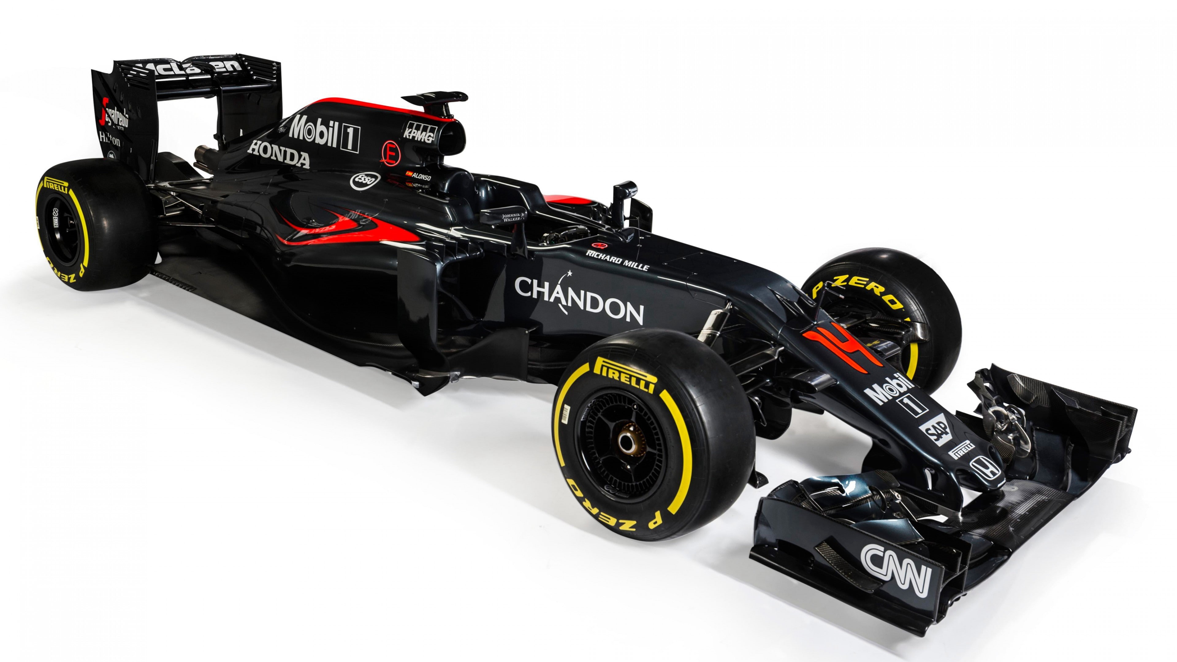 Formula 1, black, formula, red, McLaren Honda MP4-31, LIVE from Barcelona, F1, 4K, HD Wallpaper