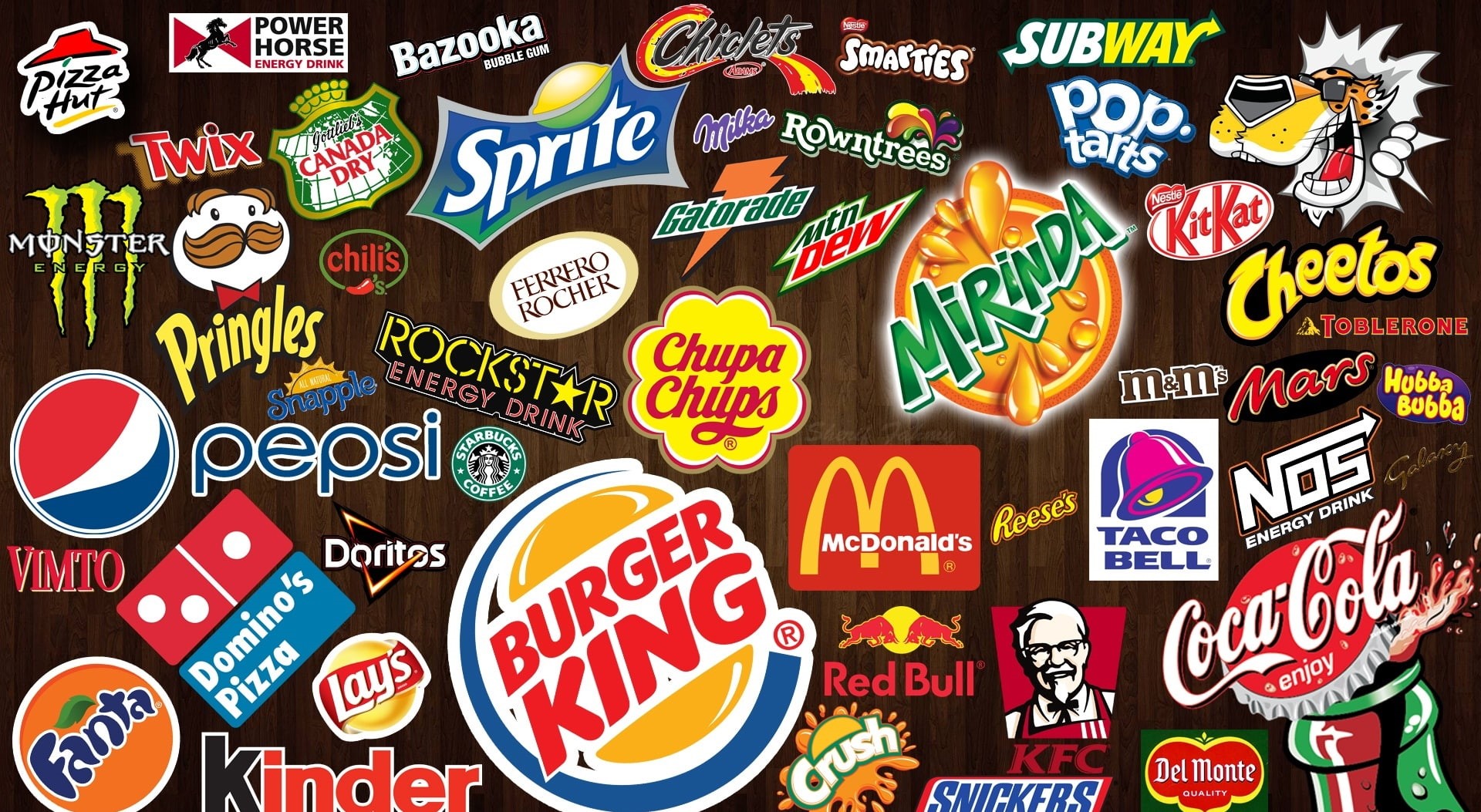 no people, lot, burgerking, text, 1080P, multi colored, variation, unhealthy eating, milka, brands, logo, foods, choice, cookie, pepsi, drink, large group of objects, HD Wallpaper