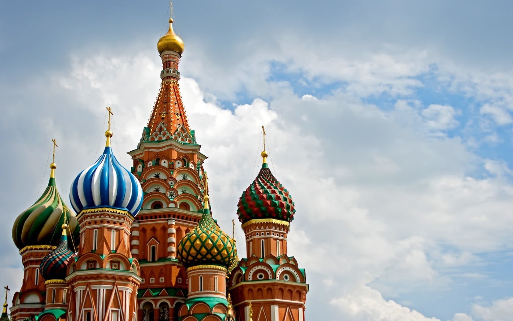 cathedral, architecture, building exterior, sky, s, Russia, Moscow, travel destinations, dome, basil, spire, travel, religion, building, the past, clouds, HD Wallpaper