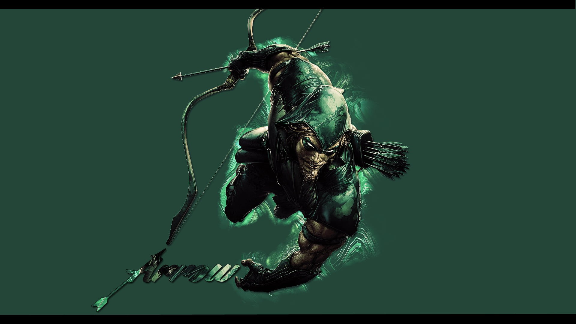 black Color, power, superhero, invertebrate, DC Comics, 1080P, human body part, danger, body part, Green Arrow, transfer print, arms raised, long hair, HD Wallpaper
