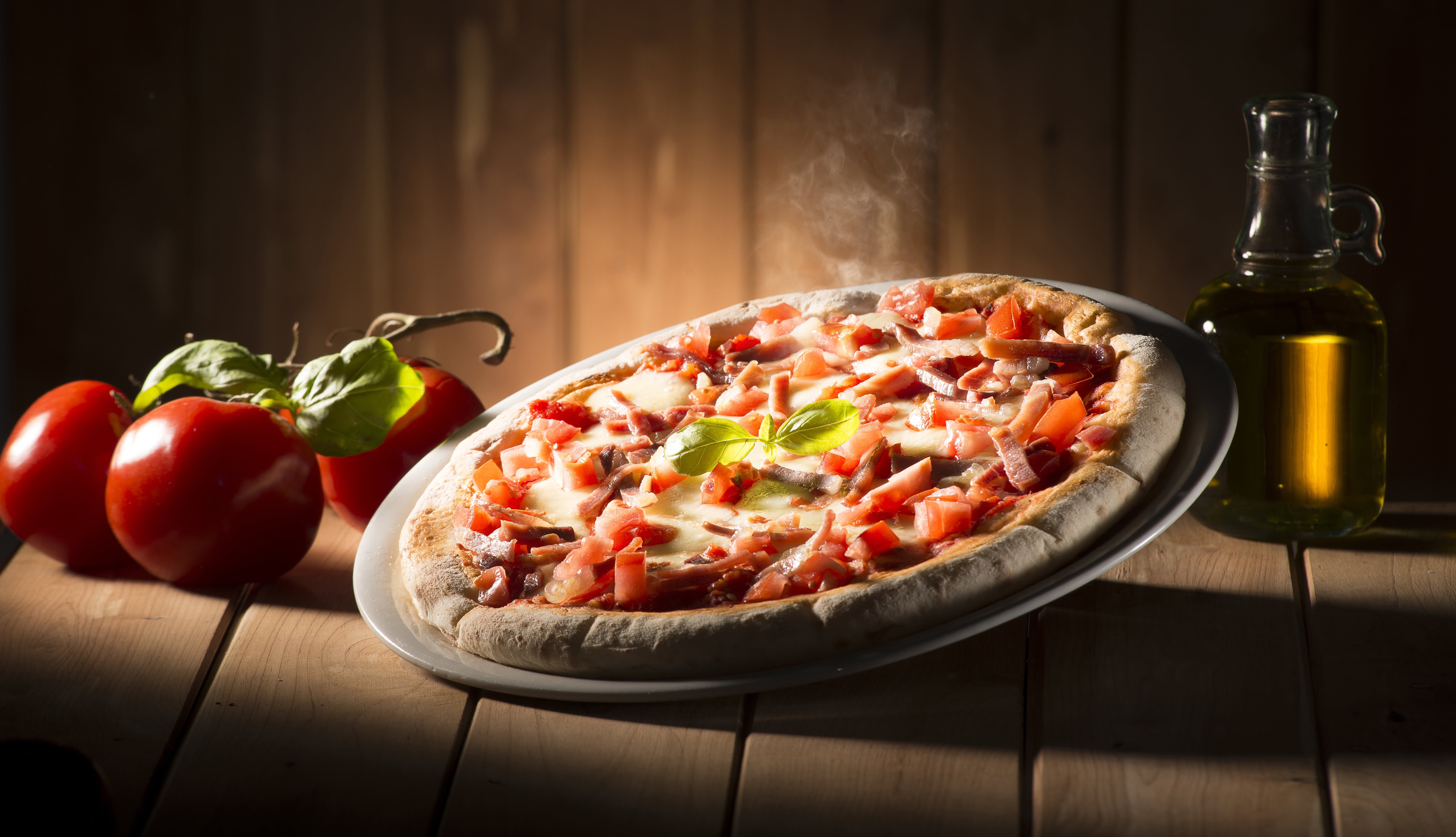 Pizza, Oil, Tomato, 5K, Food, Still Life, HD Wallpaper