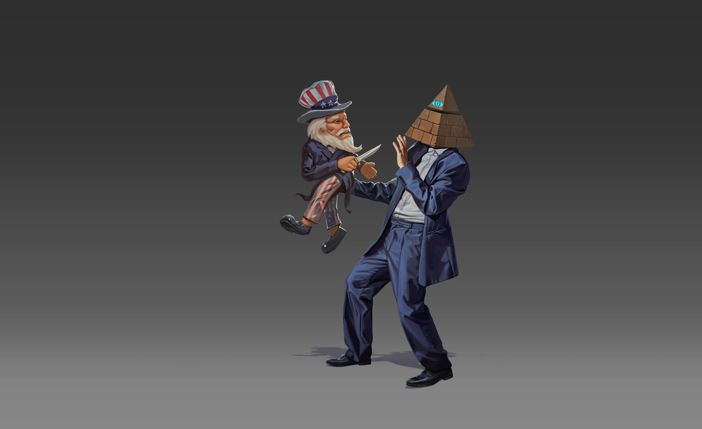 The Great Awakening, politics, Uncle Sam, knife, 1080P, Illuminati, USA, Pyramid Head, HD Wallpaper
