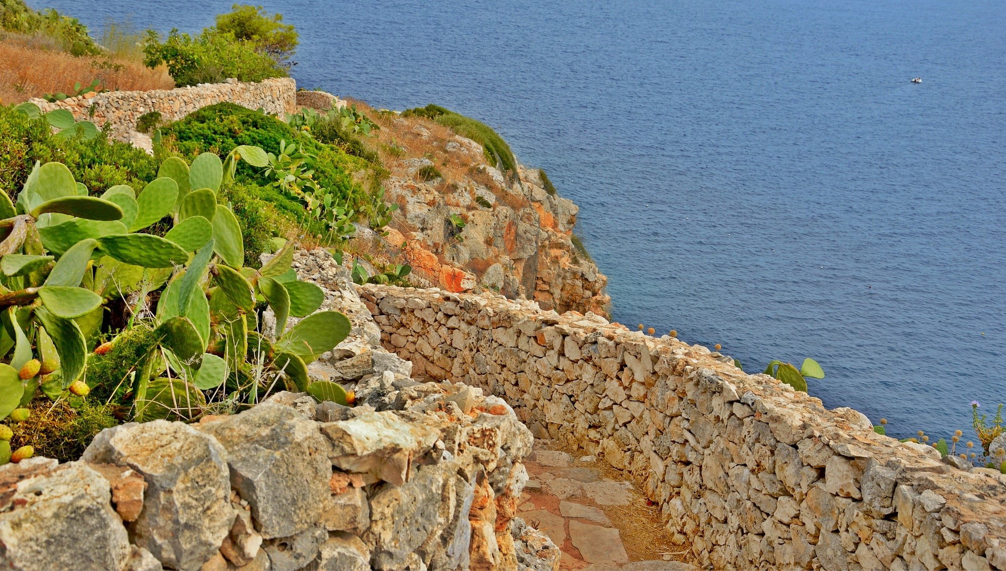 architecture, gallipoli, rock - object, holiday, high angle view, puglia, scenics - nature, costa, outdoors, water, beauty in nature, nature, no people, HD Wallpaper