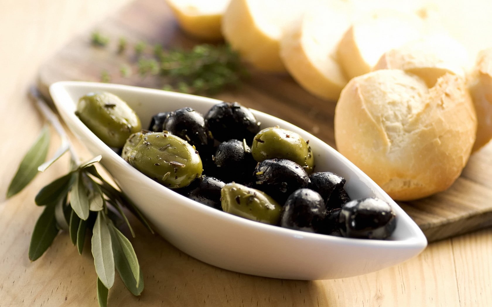 white, indoors, organic, wood - Material, green olive, food And Drink, leaf, no People, still life, macro, baguette, herb, fruits, focus on foreground, HD Wallpaper
