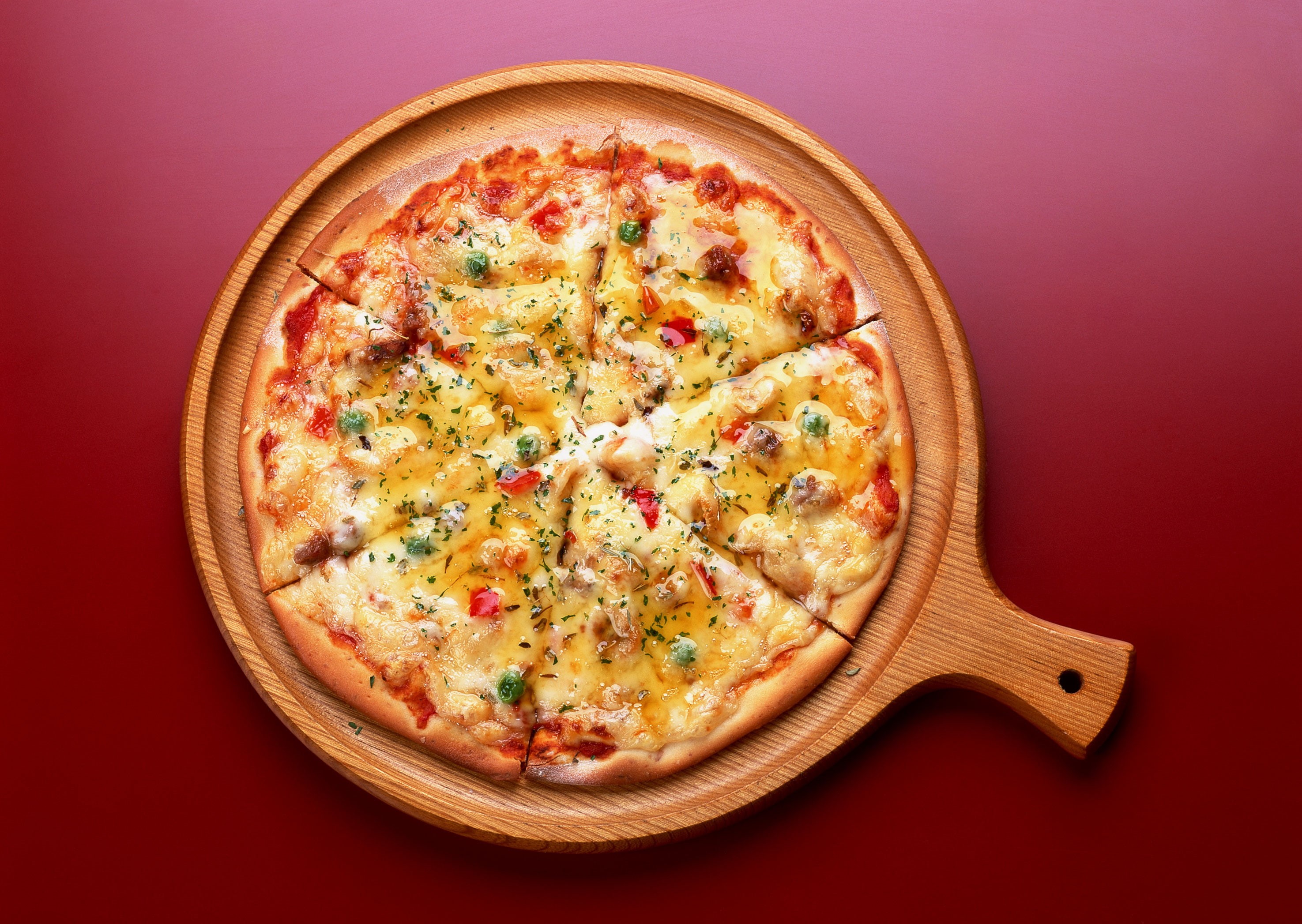 pizza, red, delicious, background, food, 2K, HD Wallpaper