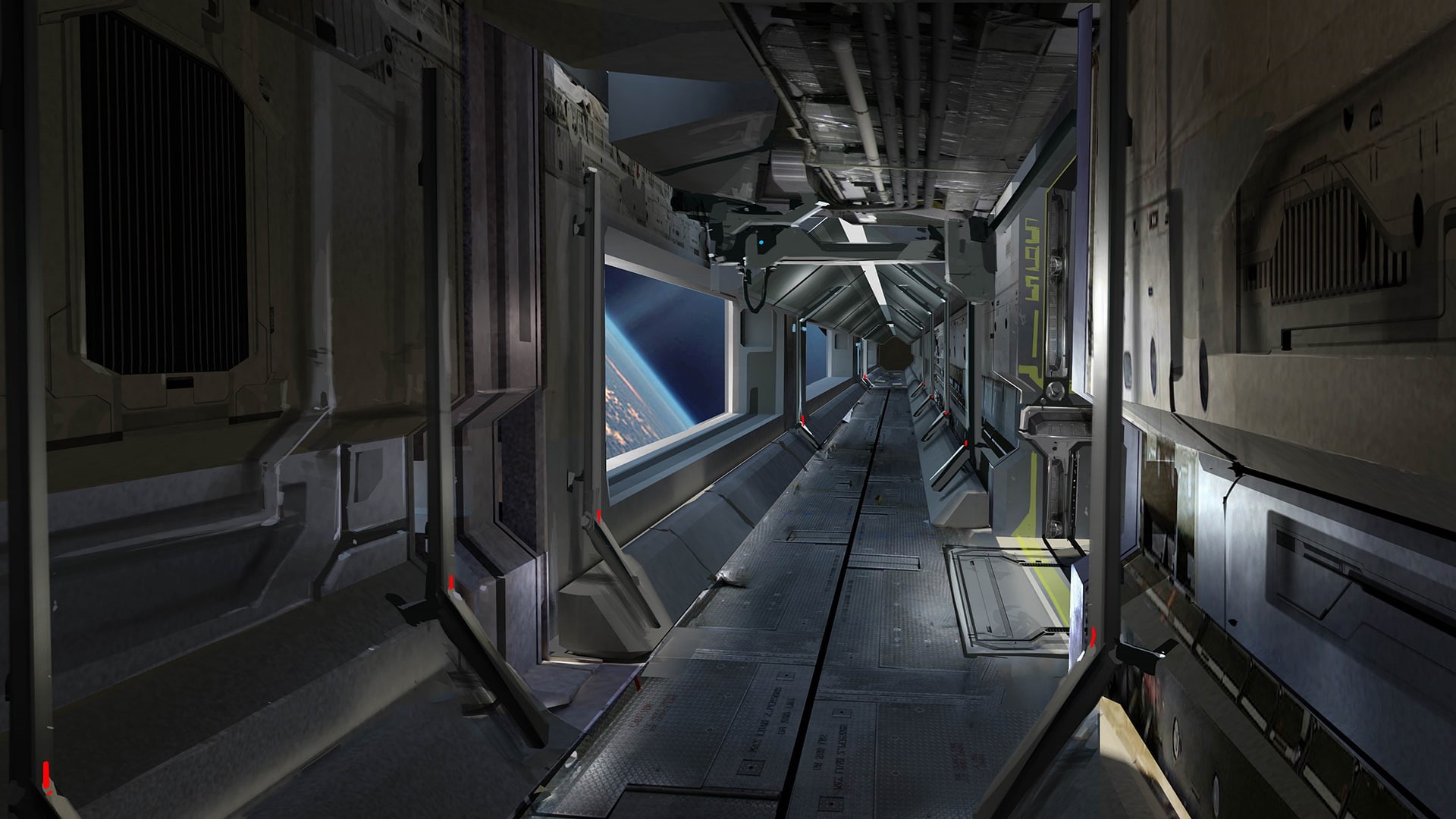 star, ship, spaceship, hall, corridor, 1080P, hd, space, citizen, way, video games, HD Wallpaper