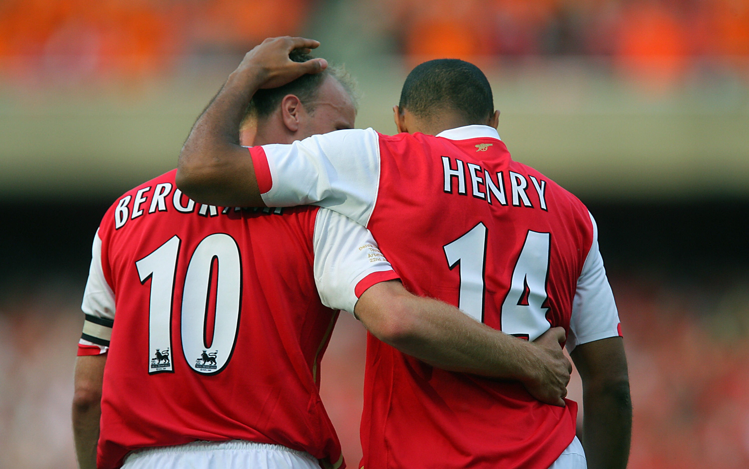 2K, footballers dennis bergkamp thierry henry soccer arsenal, HD Wallpaper