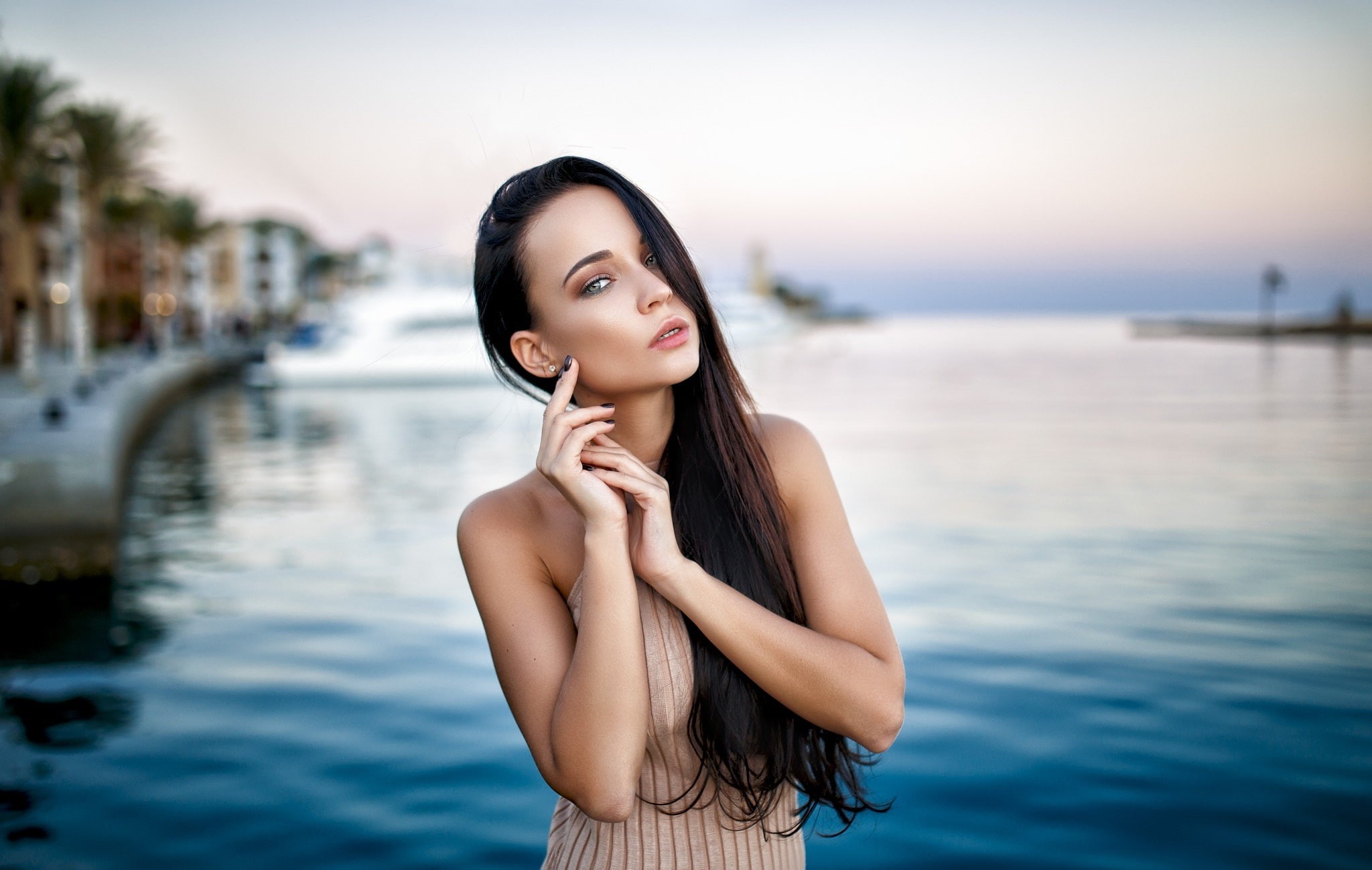 women, depth of field, model, 1080P, Angelina Petrova, Denis Petrov, portrait, HD Wallpaper