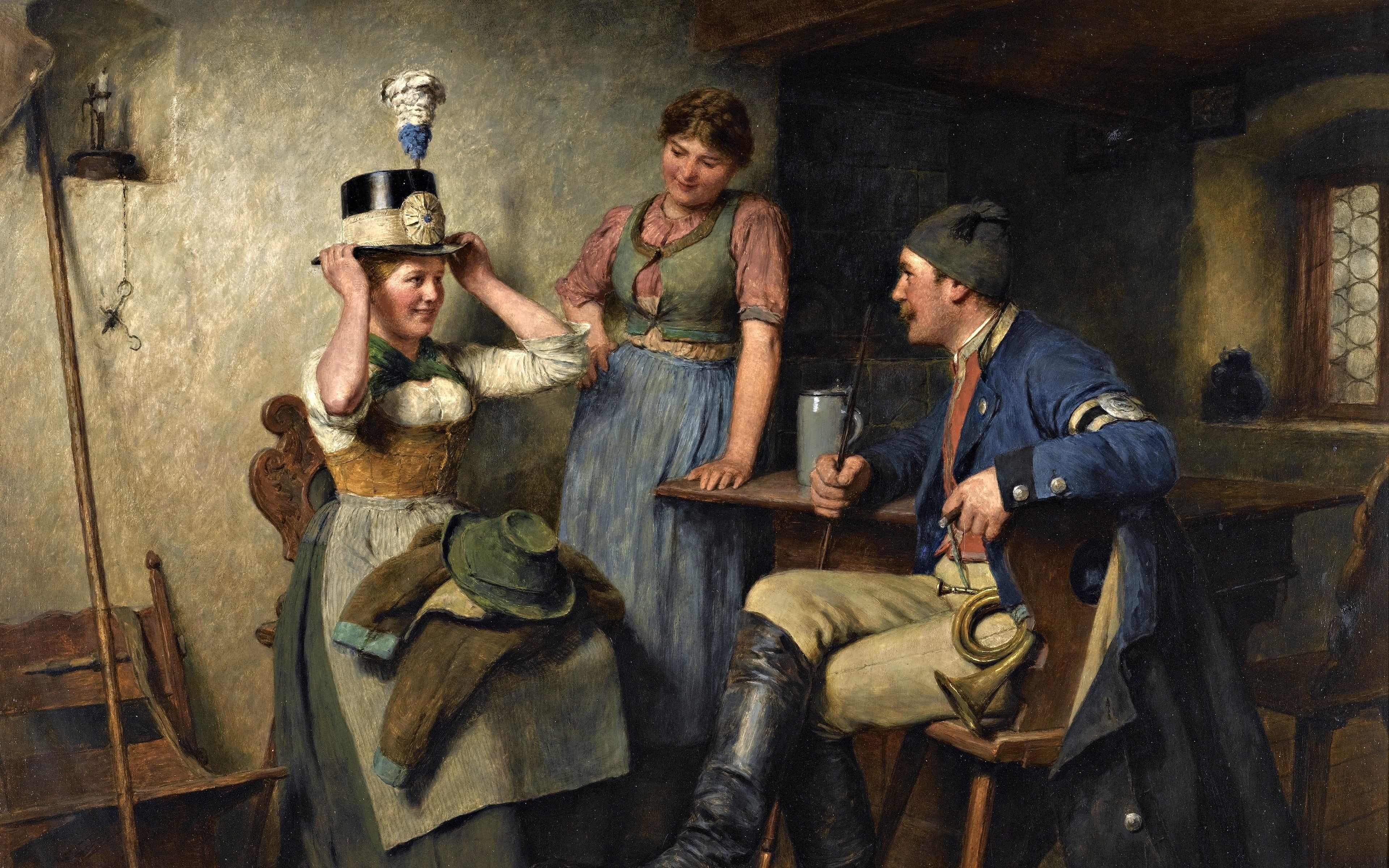 Hugo Kauffmann, classic art, painting, artwork, 4K, HD Wallpaper