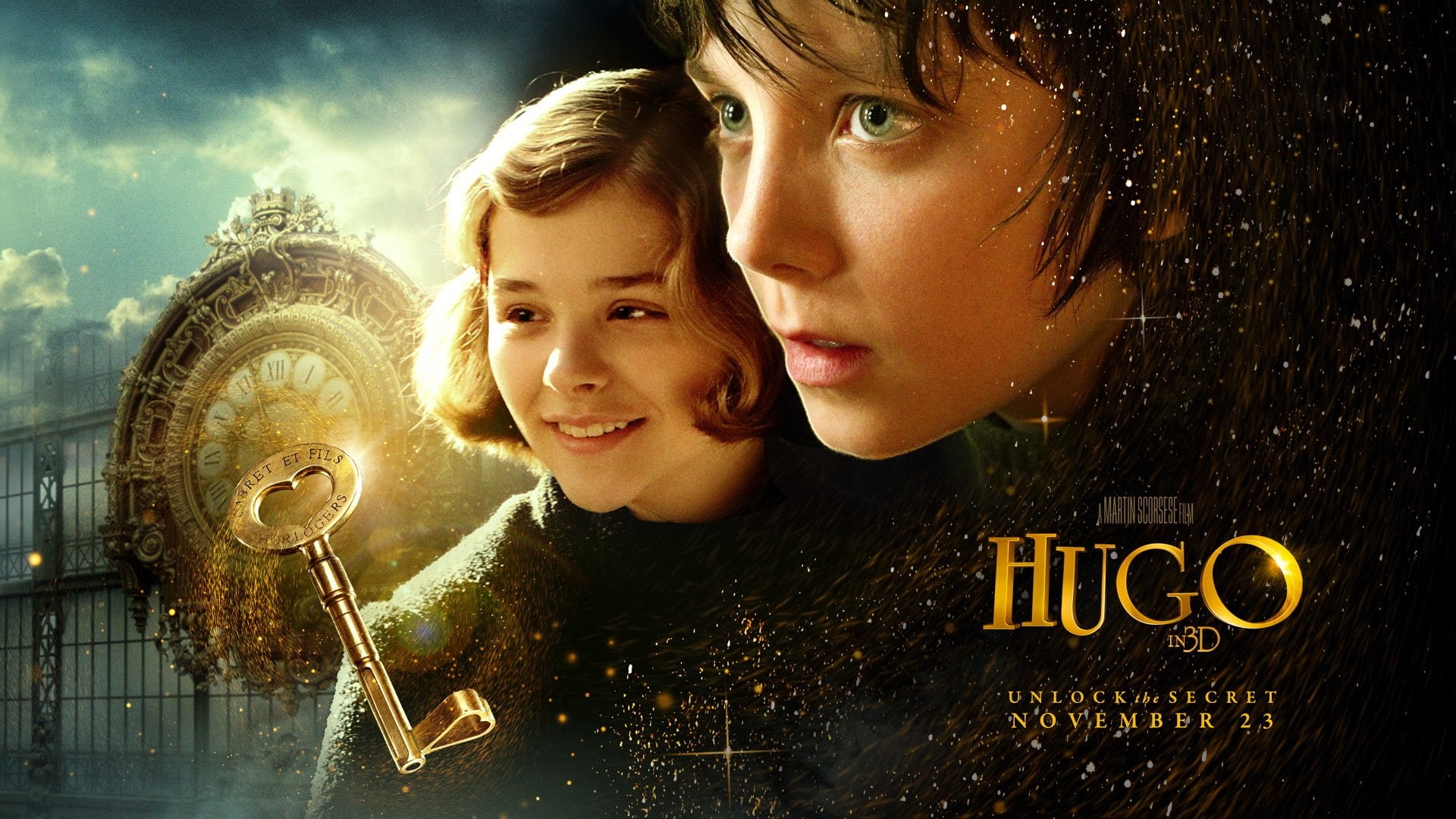 Asa Butterfield, Chloë Grace Moretz, Hugo, 1080P, Movie, Hugo (Movie), HD Wallpaper