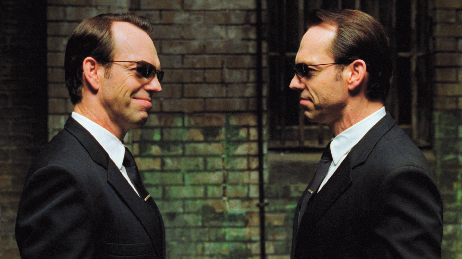 adult, Agent Smith, side view, well-dressed, mature men, law, conflict, Hugo Weaving, people, 1080P, aggression, eyeglasses, businessman, Film Stills, HD Wallpaper