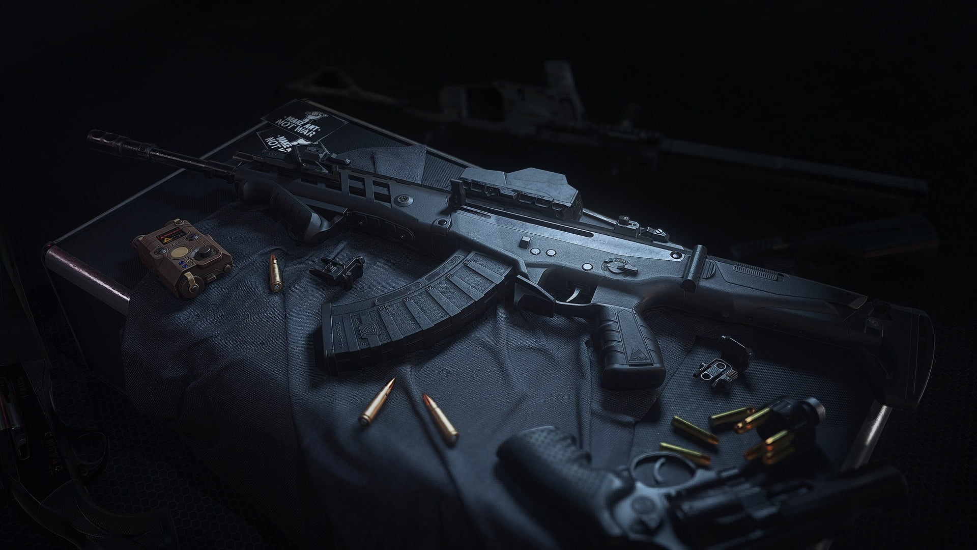 Maxim 9, kriss super vector, Kriss vector, Model 327, rendering, muffler, assault Rifle, gun, Kalashnikov, pistol, 1080P, weapon, SandW R8, render, smg, HD Wallpaper