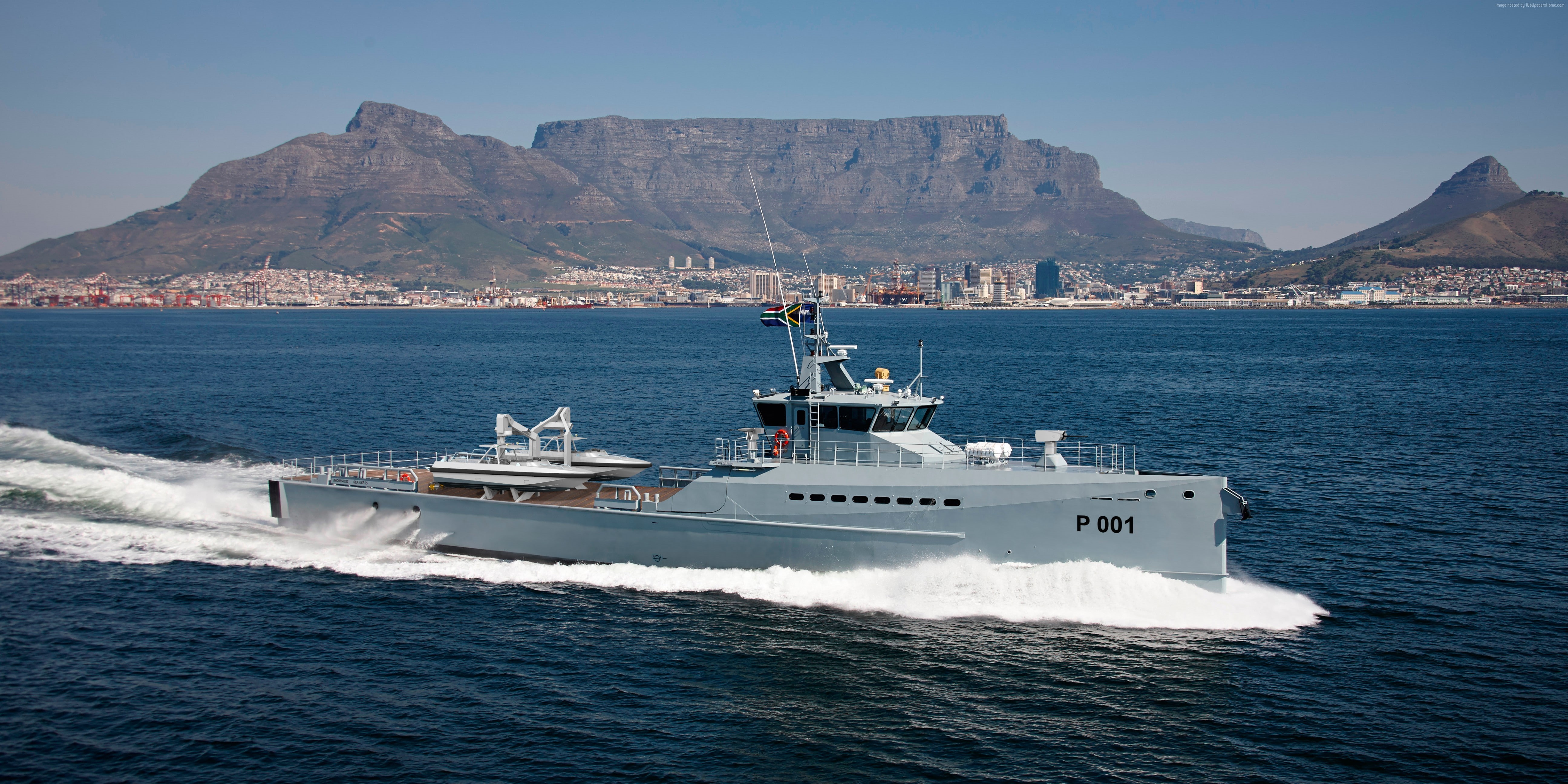 South Africa, 5K, South African Navy, high-speed, DSCT, patrol vessel, FCS 5009, Damen, HD Wallpaper