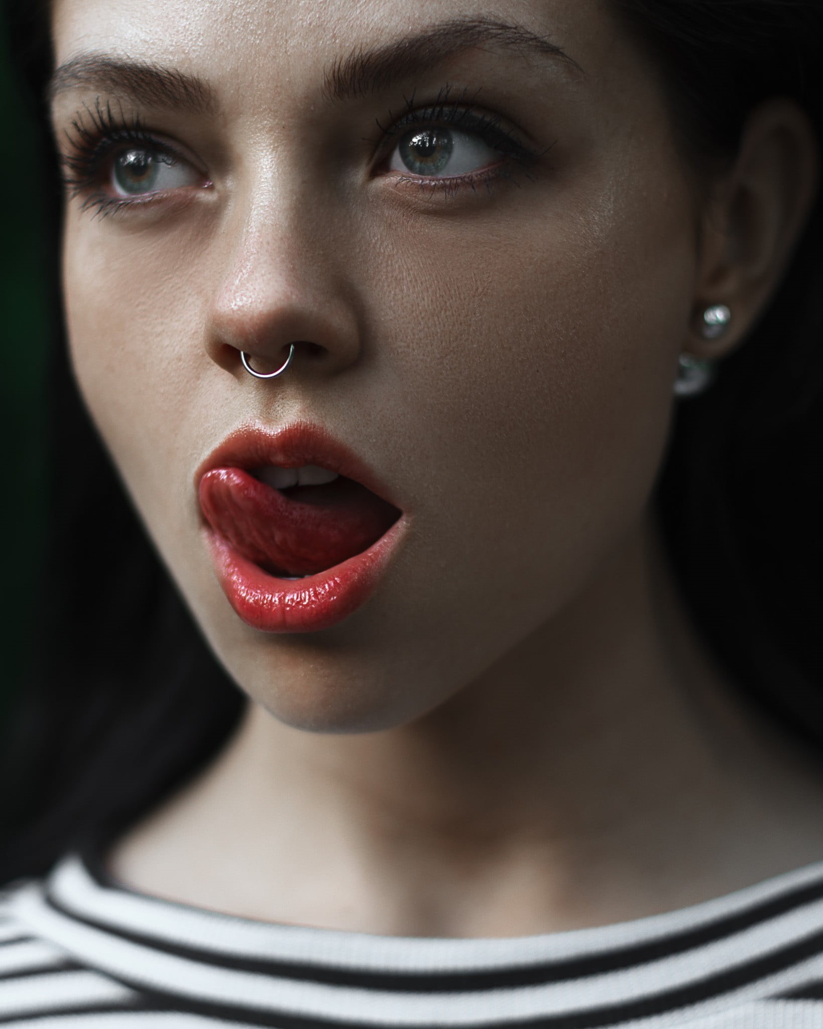 looking at camera, human face, beauty, face, headshot, licking lips, women, mouth open, beautiful woman, body part, emotion, one person, young adult, close-up, Phone HD Wallpaper