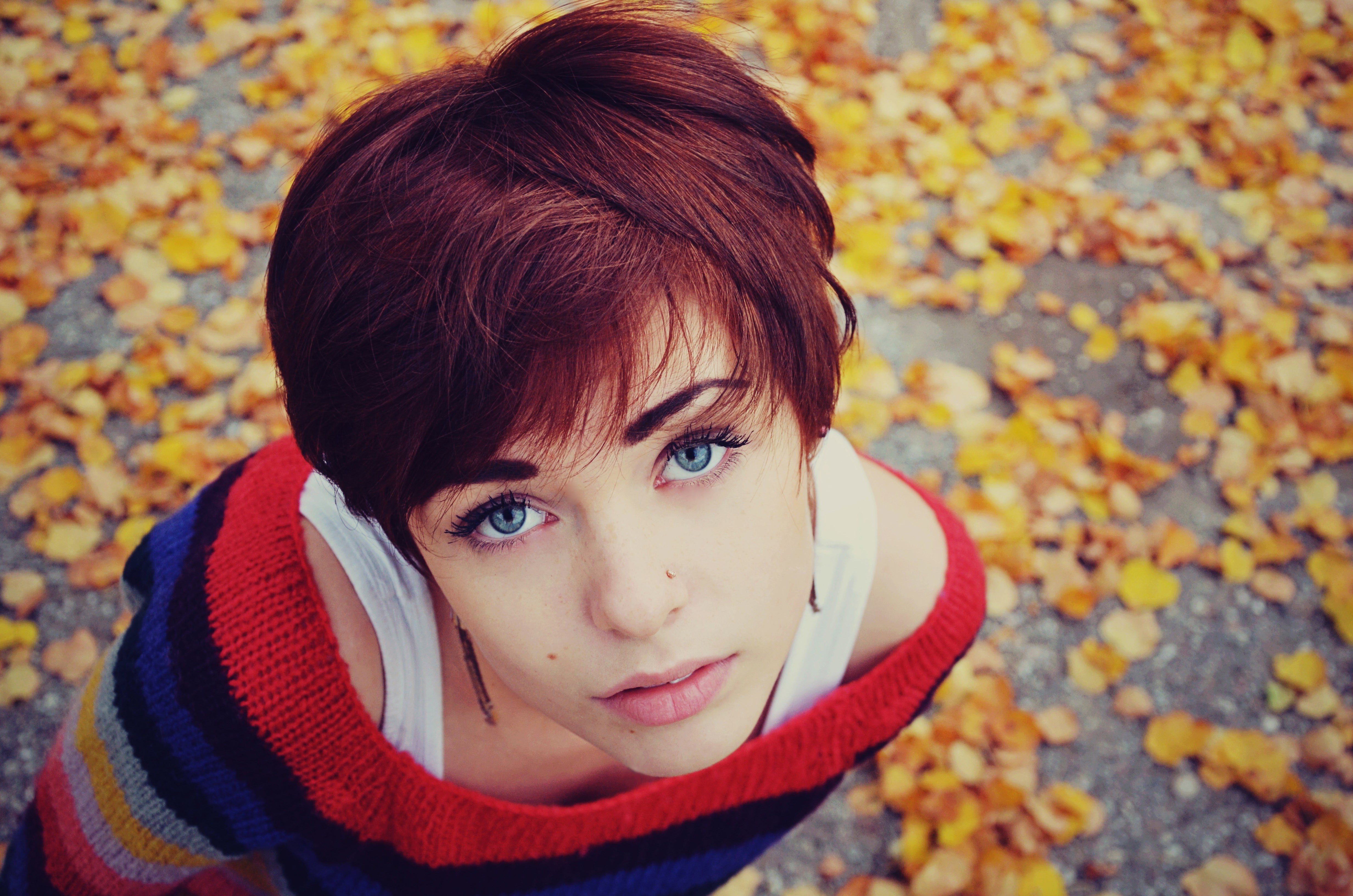 s, childhood, high angle view, real people, casual Clothing, adult, caucasian Ethnicity, scarf, top, innocence, cheerful, portrait, Lana Branishti, headshot, HD Wallpaper