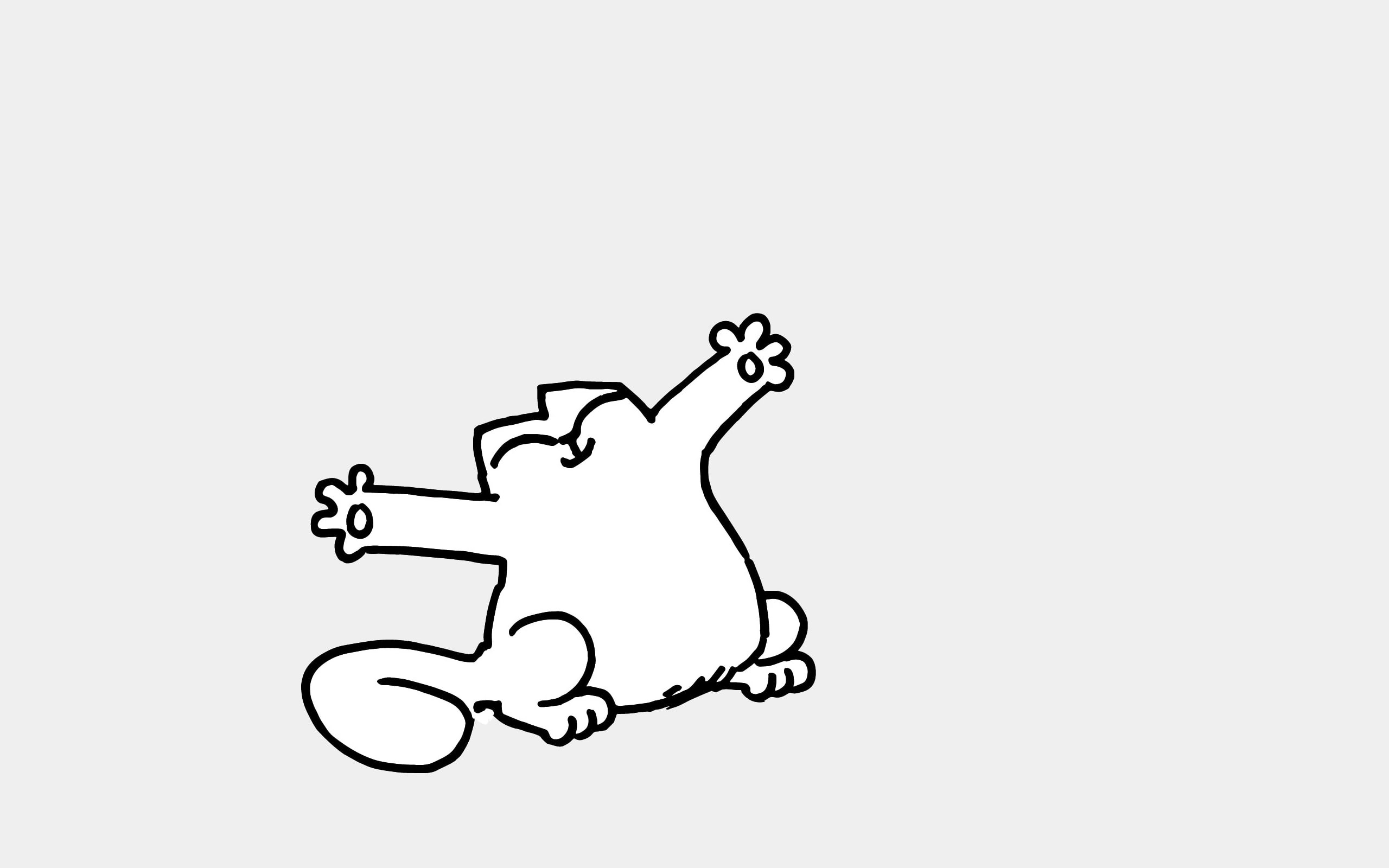 cat, drawing, monochrome, comics, simple background, stretching, 2K, Simons Cat, HD Wallpaper