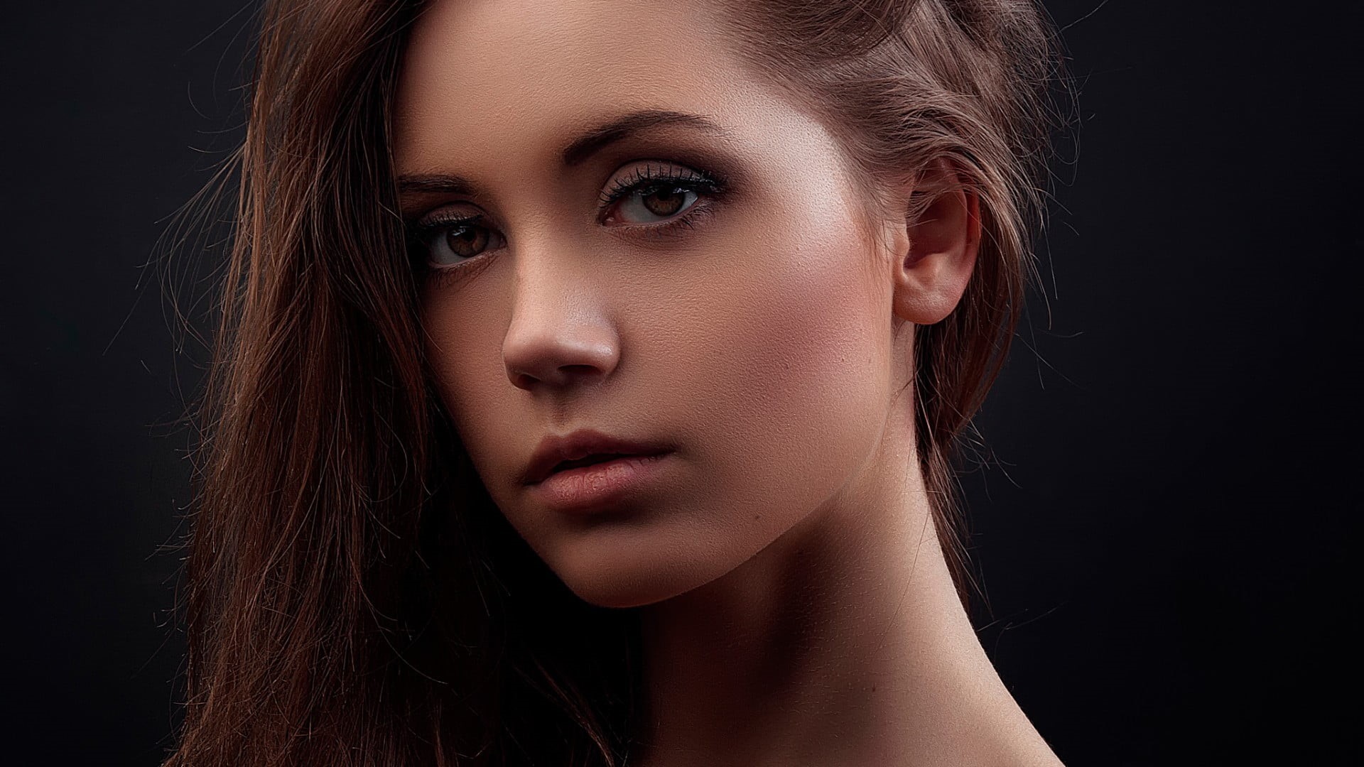 human face, glamour, young adult, hairstyle, one person, 1080P, portrait, auburn hair, looking at viewer, fashion, woman, beautiful people, women, brown, HD Wallpaper
